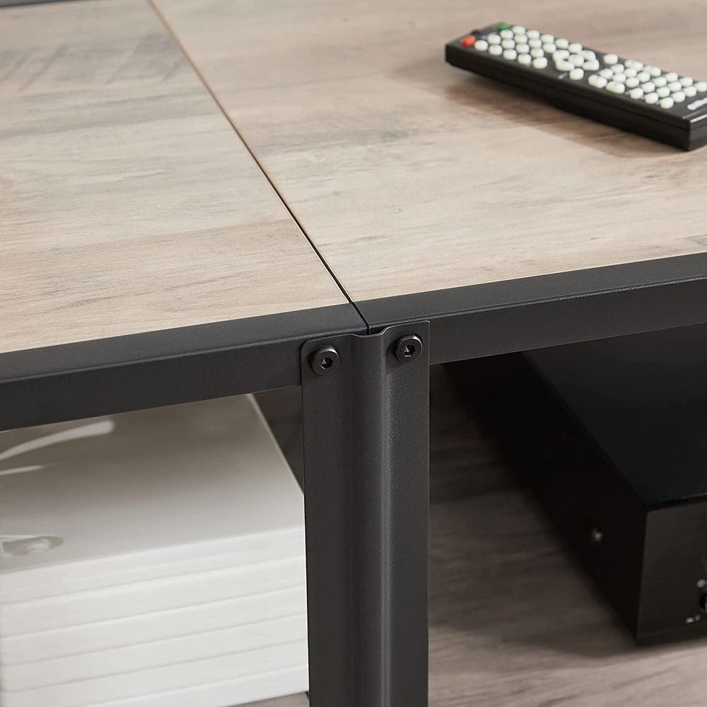 Songmics 70 in 3-Tier-Industrie-Greige / Black-TV-Stand