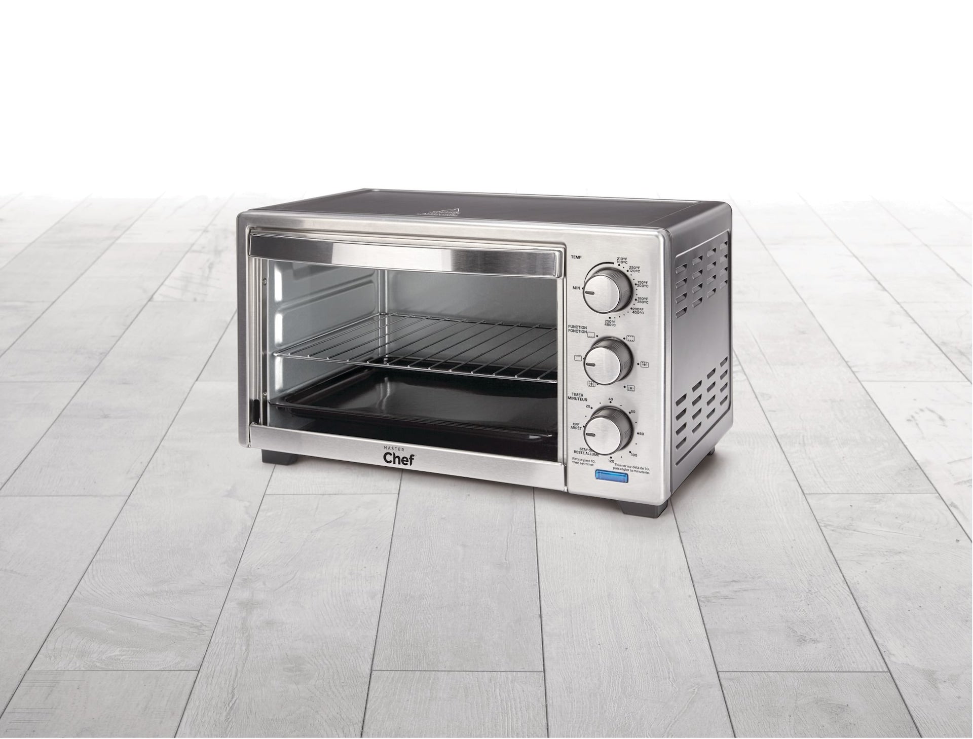 MASTER Chef Konvektions-Toasterofen mit 4 Funktionen, Edelstahl, schwarz, 6-Scheiben
