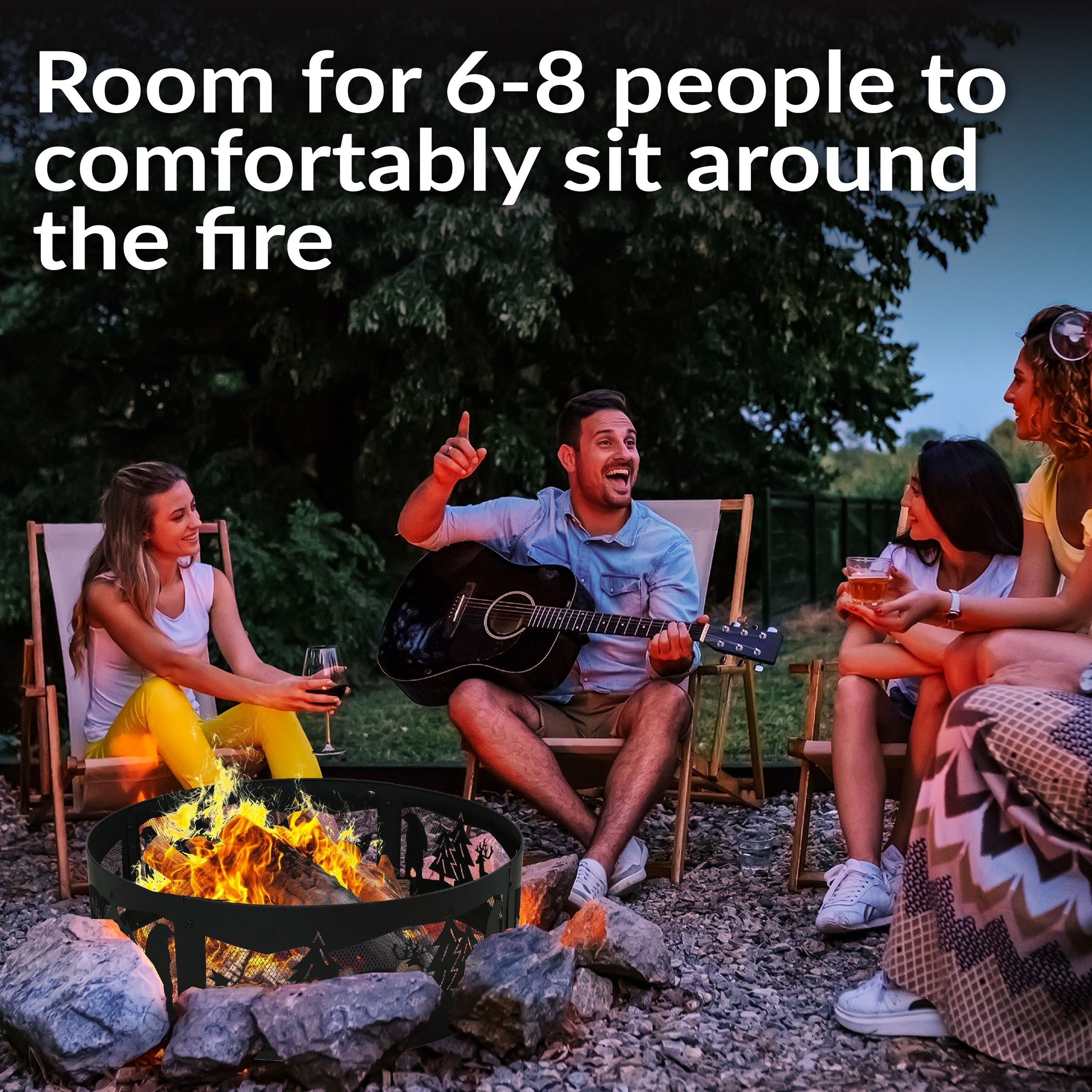 Sunnydaze Dekor Wald Wildnis Feuerring, 36-in