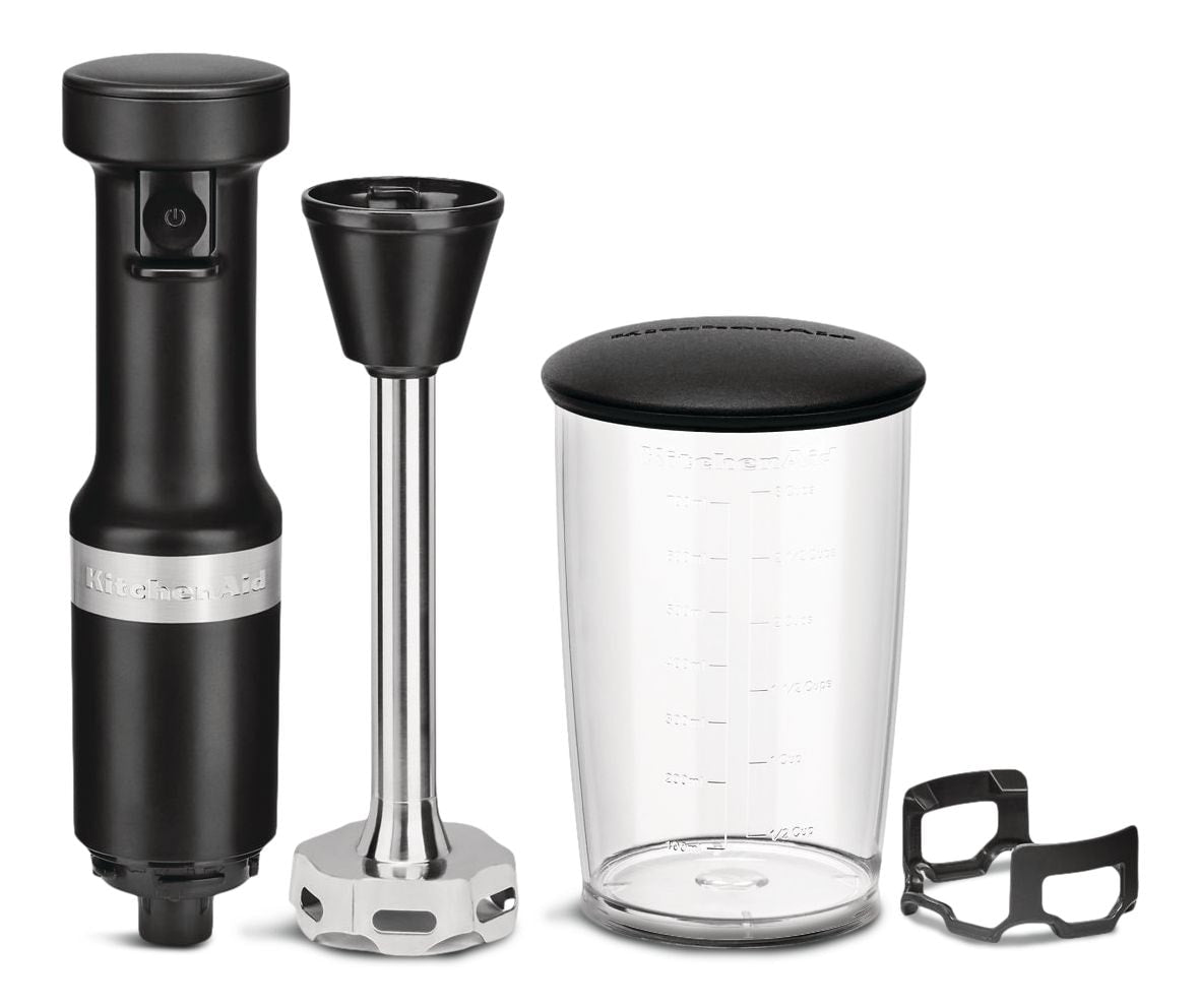 KitchenAid KHBV53BM variable Geschwindigkeit geschnürter Handmixer mit Mischglas, schwarz matt
