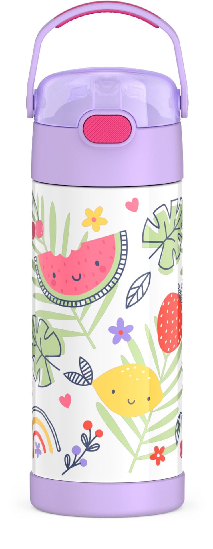 Thermos Regenbogenfrucht Edelstahl isolierte Wasserflasche, 14-oz