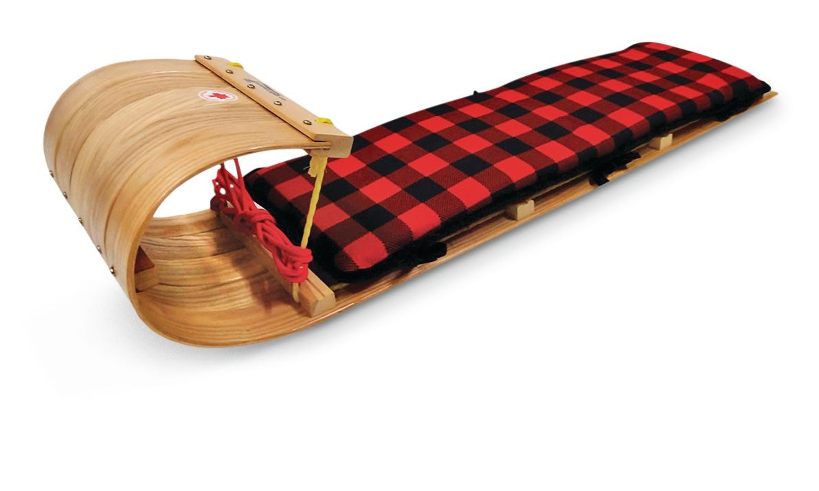 Streamridge Grizzly Kinder traditionelle Vintage-Holz-Winter Rodel & Sitzpolster, 4-ft