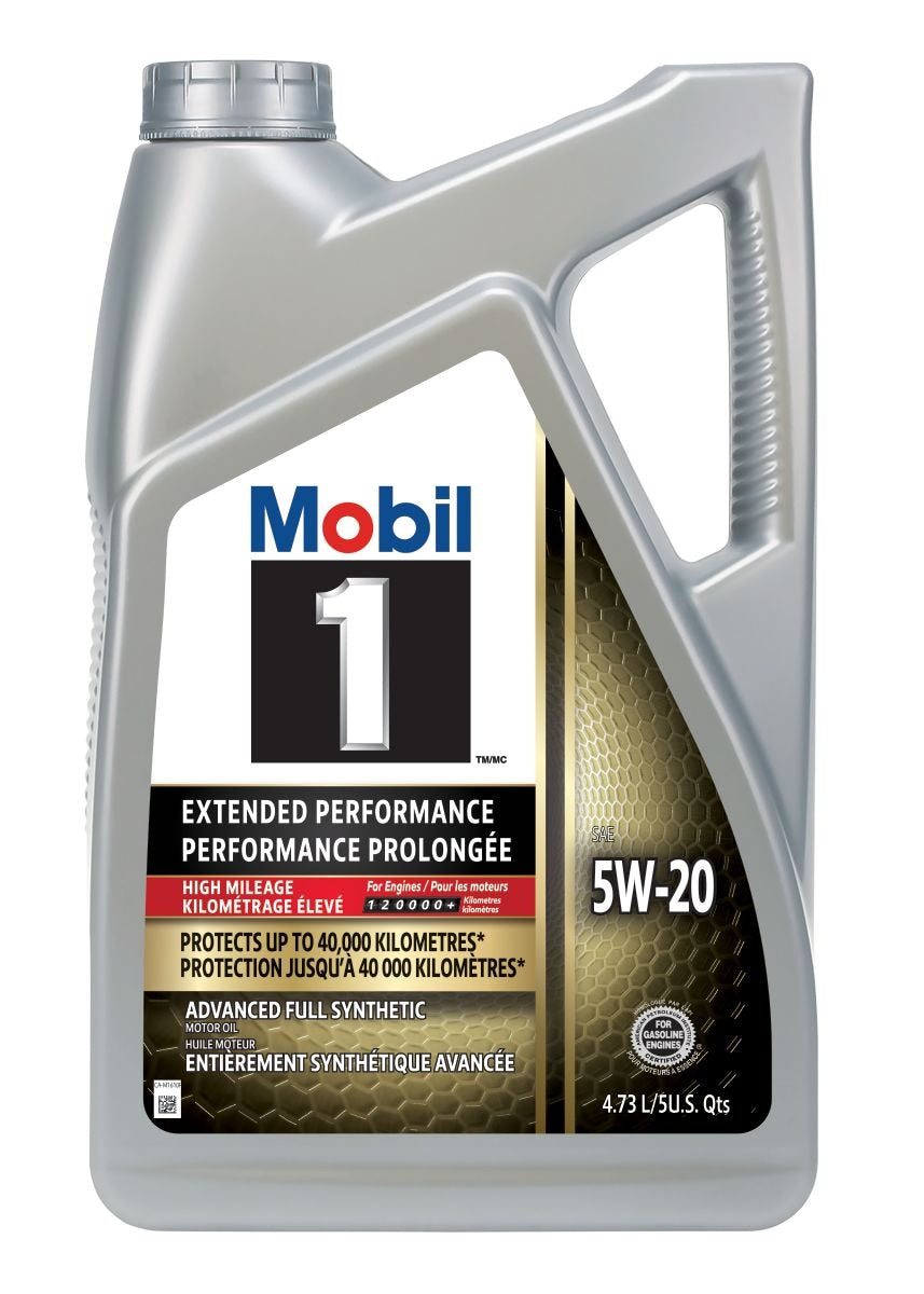 Mobil 1 Erweiterte Leistung hohe Laufleistung 5W20 synthetischer Motor / Motoröl, 4,73-l
