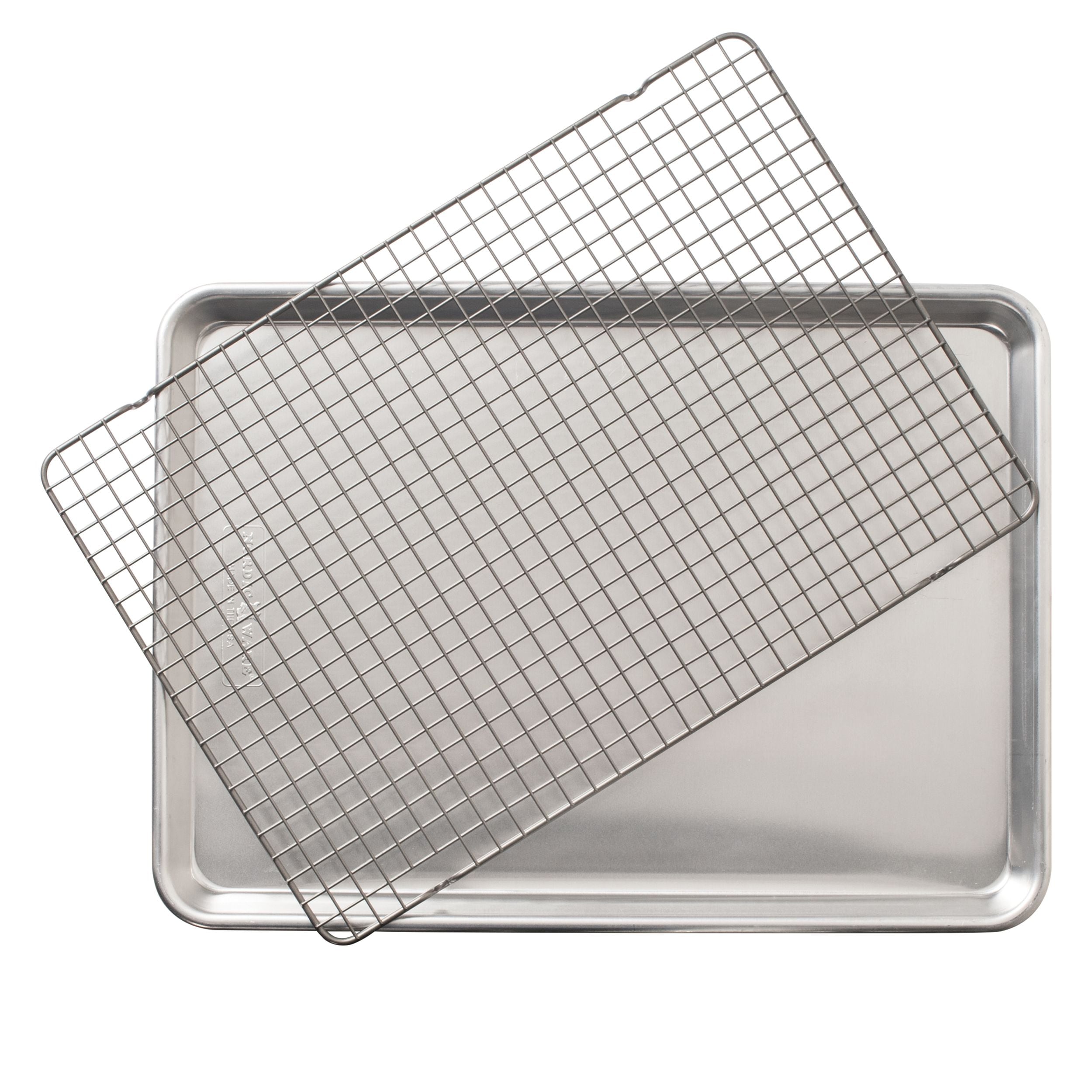 Nordic Aluminiumhalbblech mit Ofen-sicherem Antihaftgitter, 2-pc