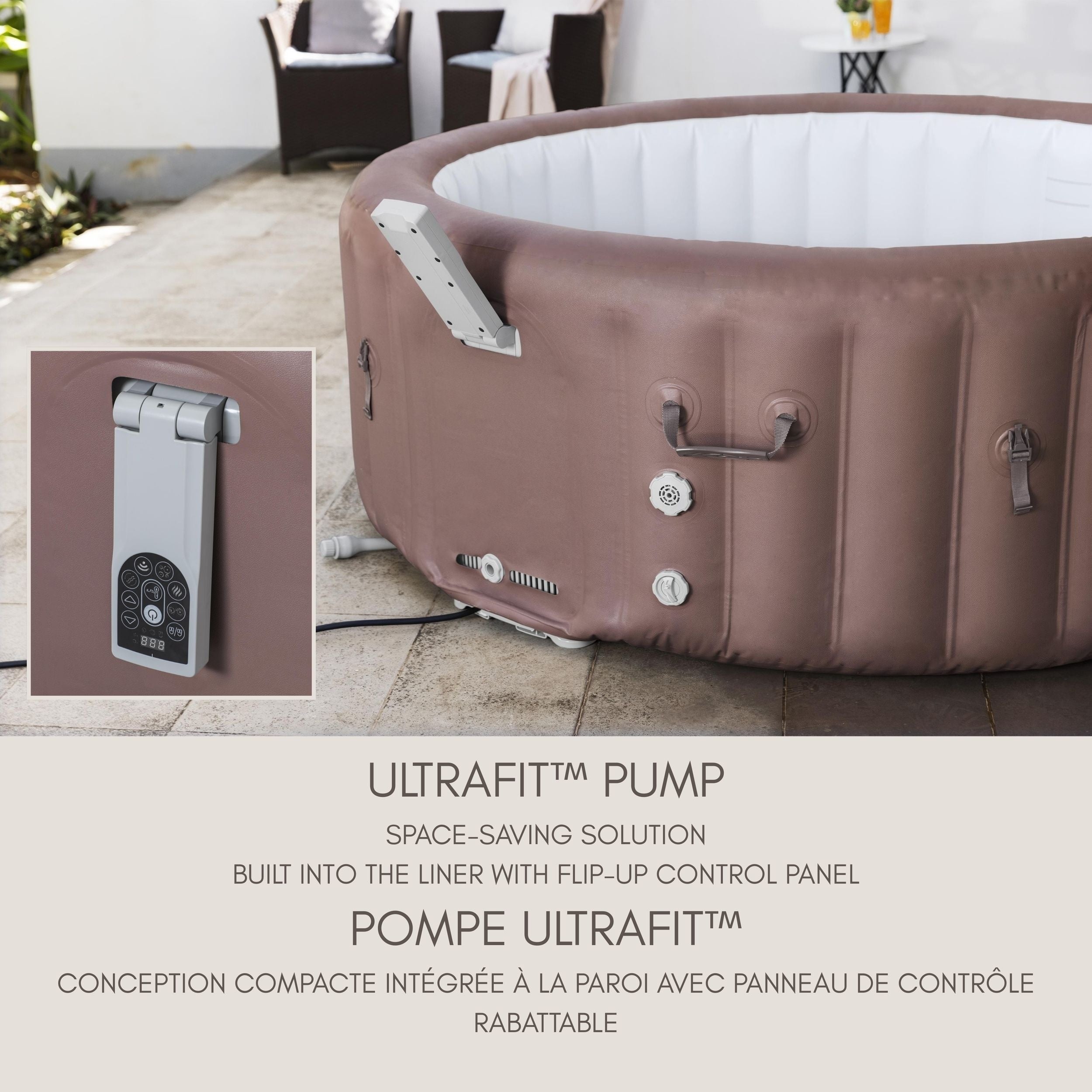 Salu Spa Hawaii Smart Airjet 6-Personen Terrakotta Round Spa, 77-in x 28-in