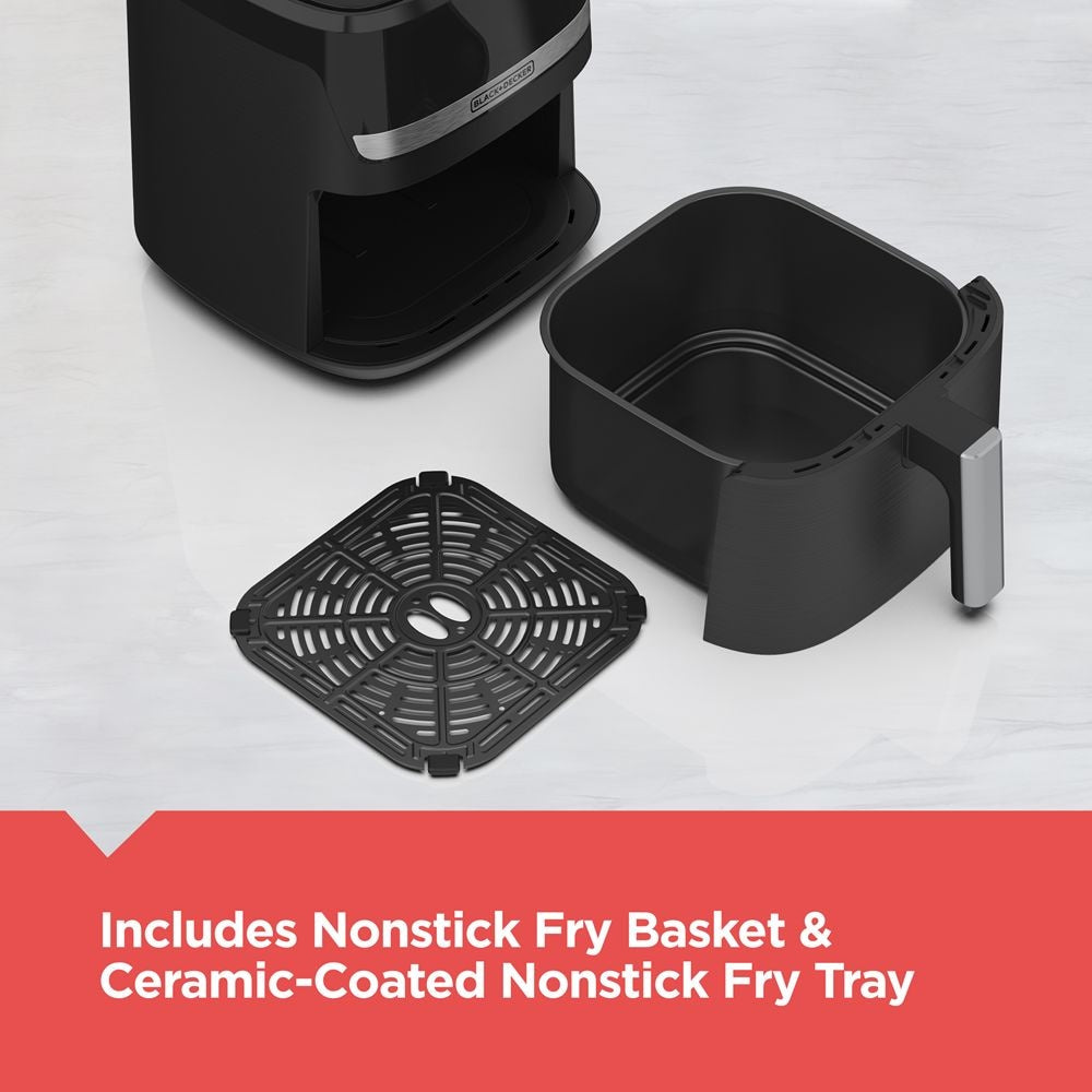 Black & Decker 8-in-1 digitale Fritteuse mit Antihaft-Kochkorb, 6-qt