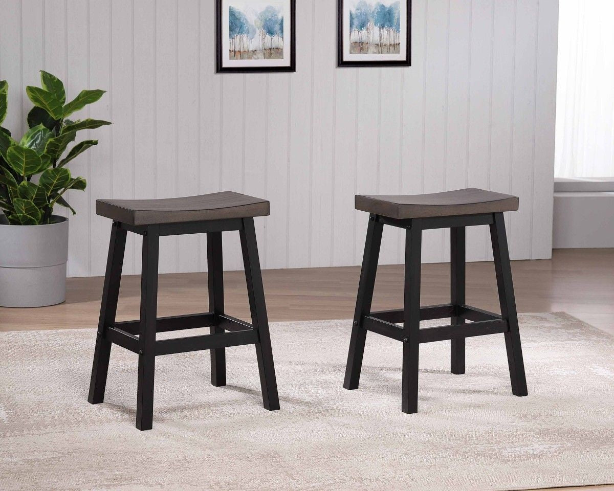 Brassex Arnoldeiche/dunkelgraue Theke/Barhocker mit Rückenlehne, 2-pc