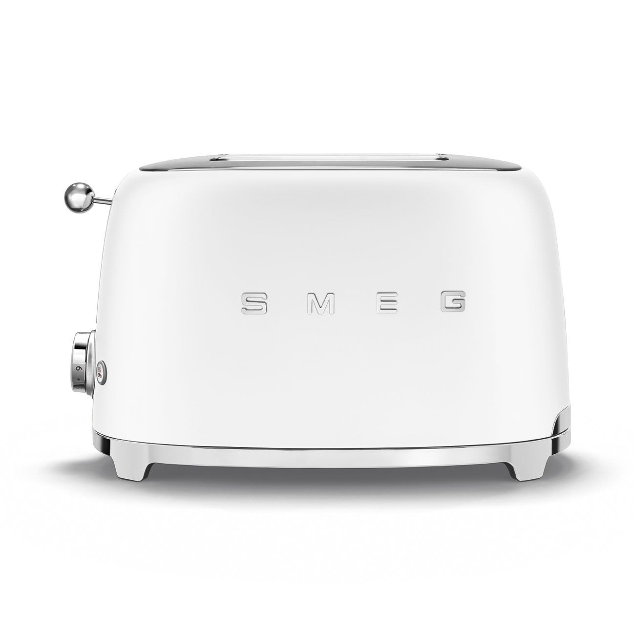 Smeg 50 Retro-Stil breiten Slot Pop-up Elektro-Toaster mit 6 Einstellungen, 2-Scheiben, matt weiß