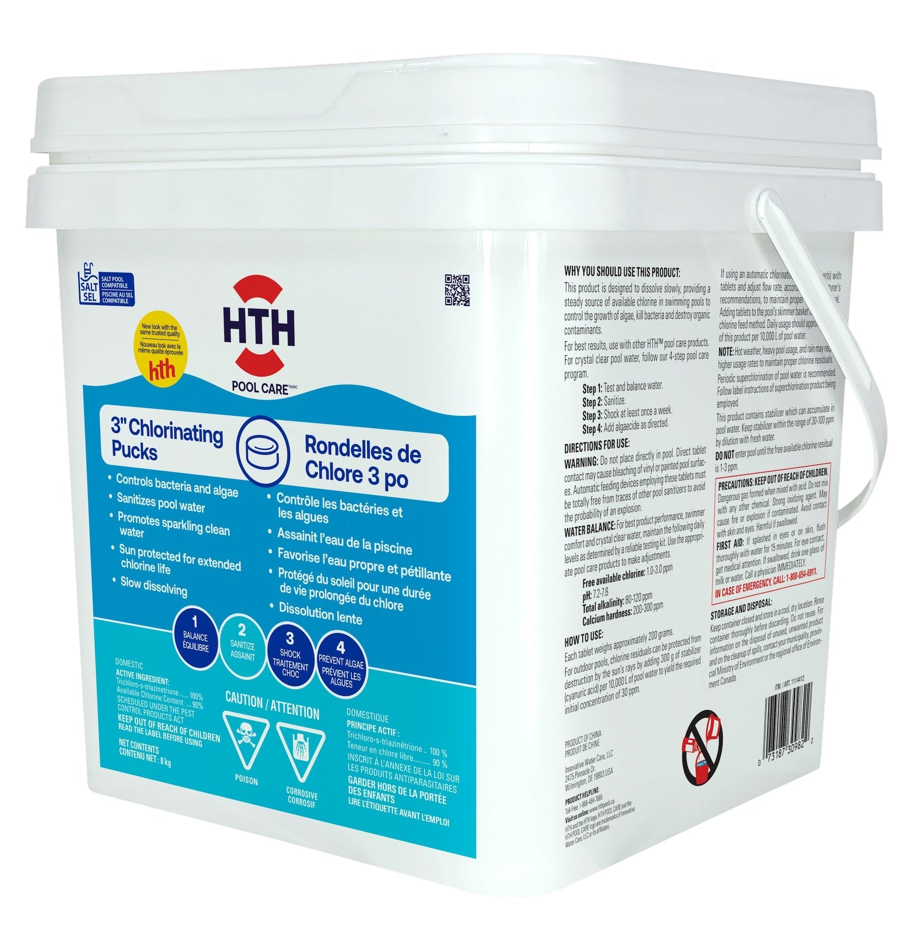 HTH Chlorierungspacks, 3-in, 8-kg