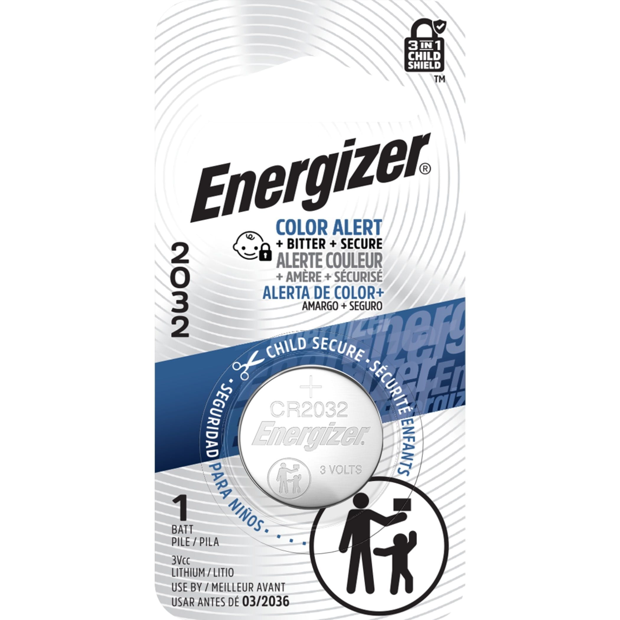 Energizer 1-pk CR2032 3V / 3 Volt Lithium-Münzzellenbatterie, langlebig