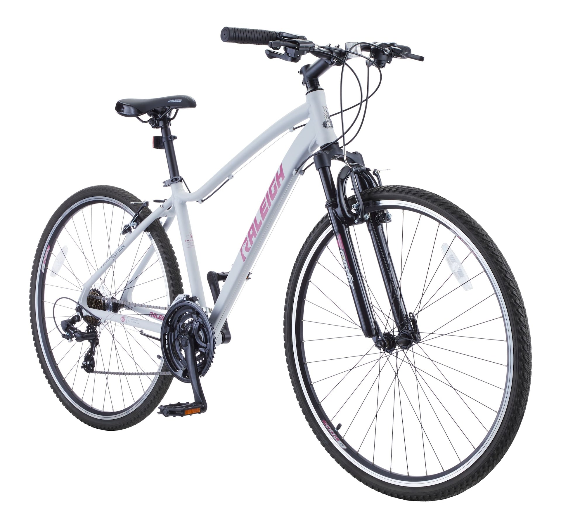 Raleigh Route Hybrid-Fahrrad mit Legierung v-Bremsen, 700C, 21-Gang, weiß