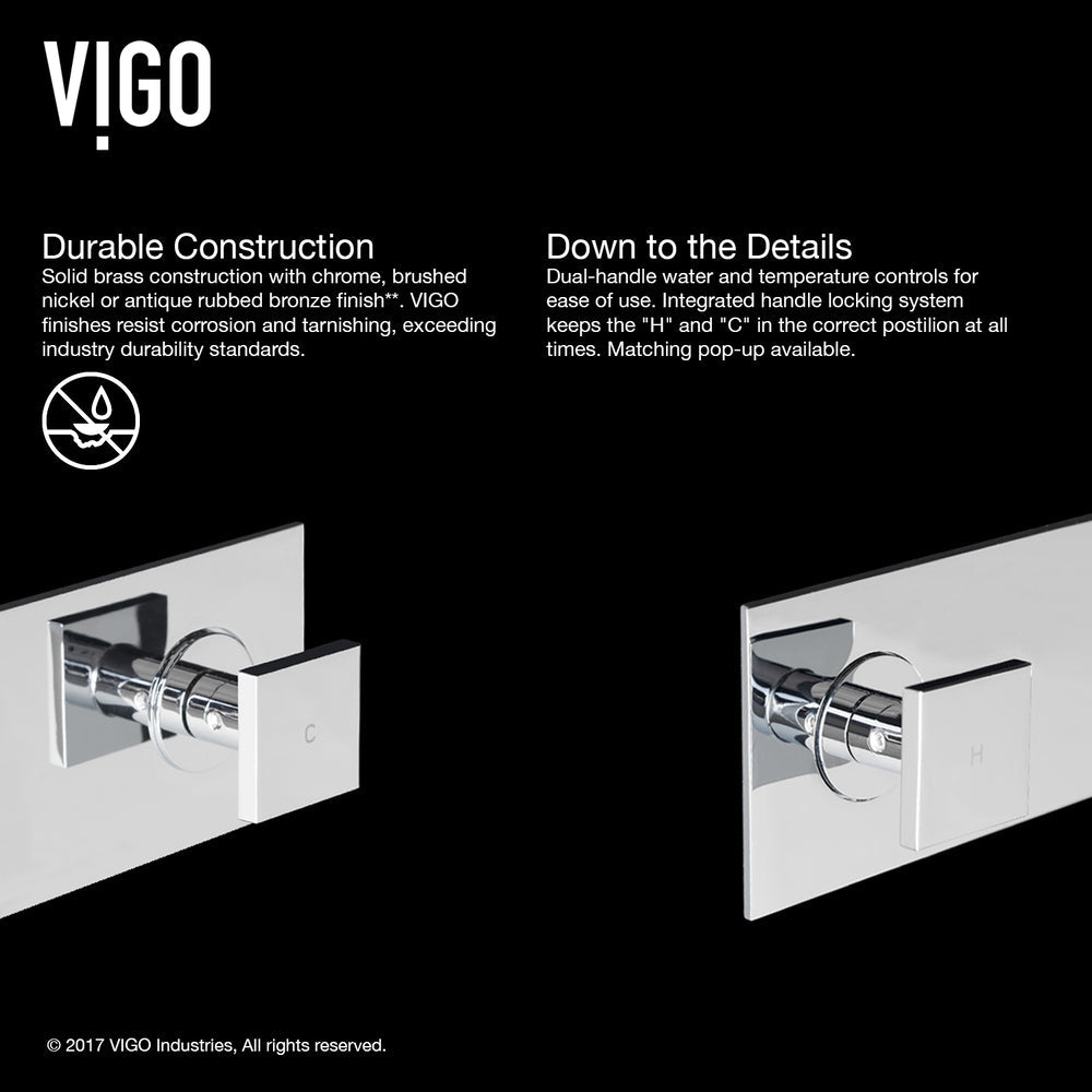 VIGO titus Wand montiert Dual-Handgriff Badezimmer Waschbecken Wasserhahn, umweltfreundlich 1,2 GPM Durchflussrate, Chrom