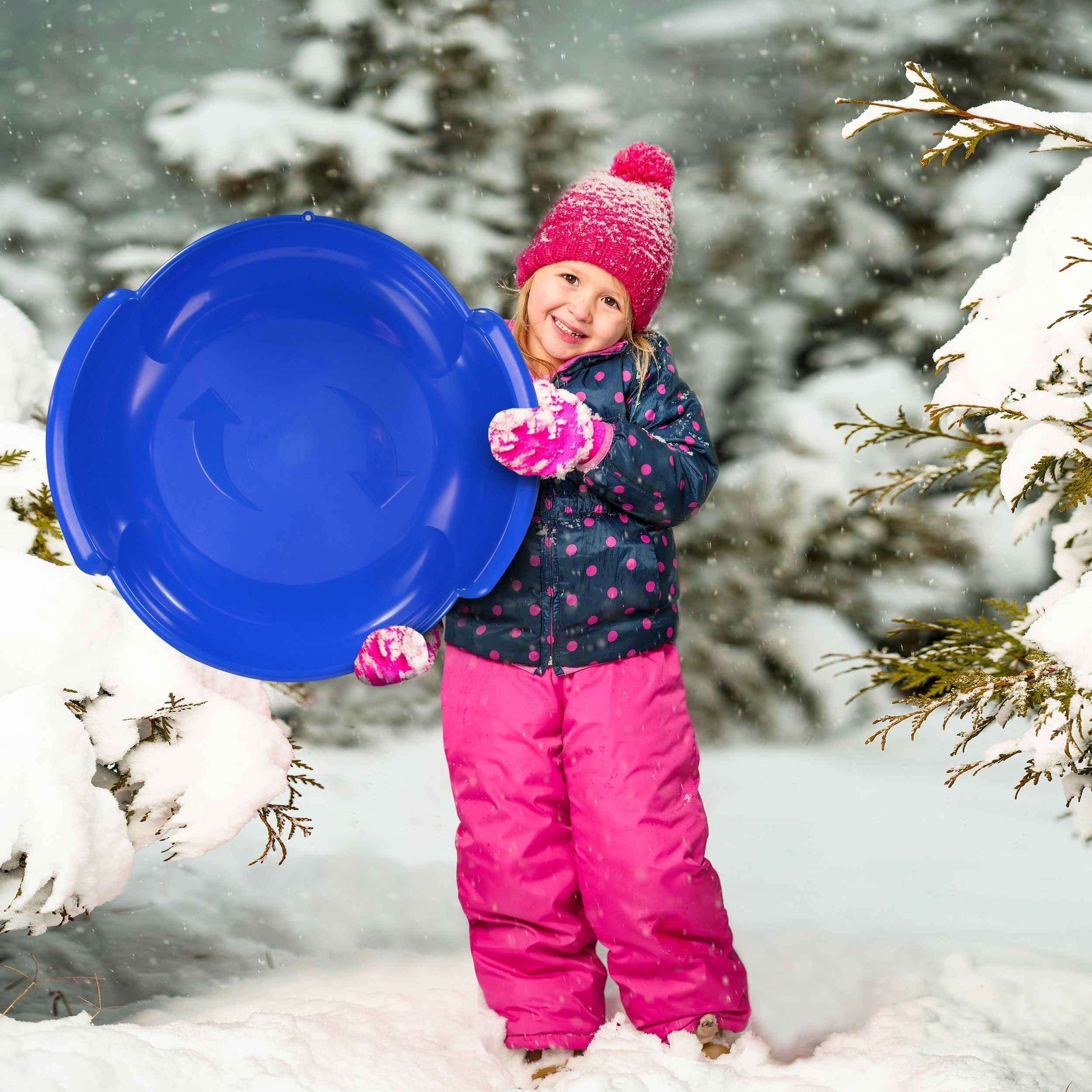 Spiral Kinder 1-Personen leichtes Plastik Winter Schnee Untertassen Schlitten / Rodel