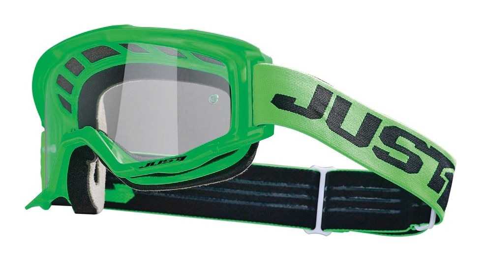 Just1 Vitro-Powersports-Kratzschutzbrille gegen Beschlag, fluoreszierend grün
