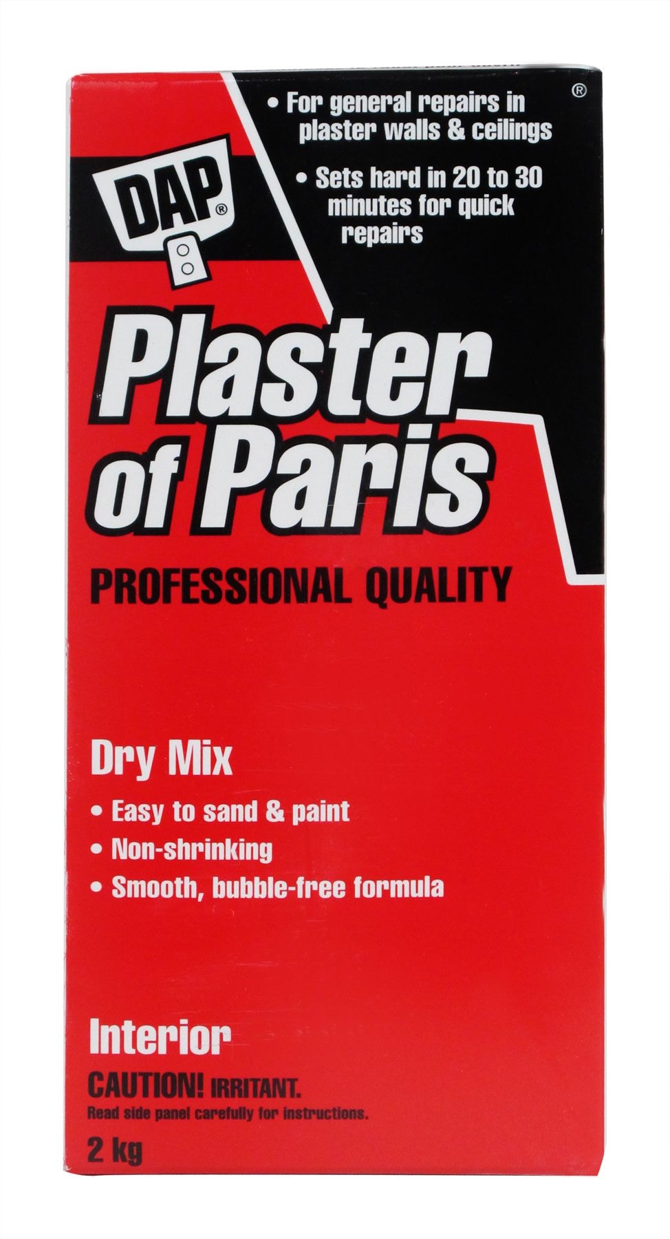 DAP Gips von Paris professioneller Trockenmischer für Innenwand- und Deckenreparaturen, 1,8-kg