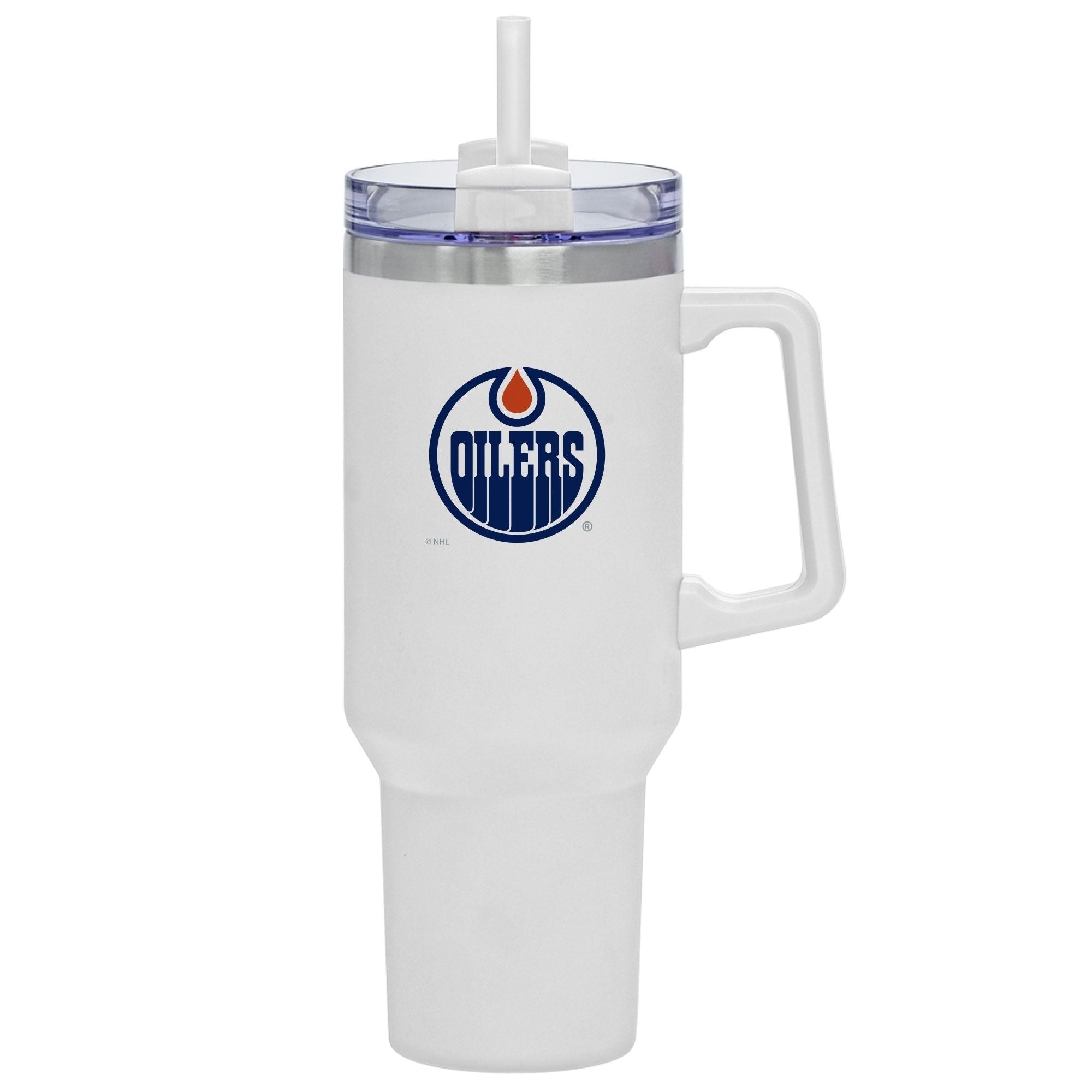 NHL Edmonton Oilers Reisebecher mit Stroh und Griff, 40-oz