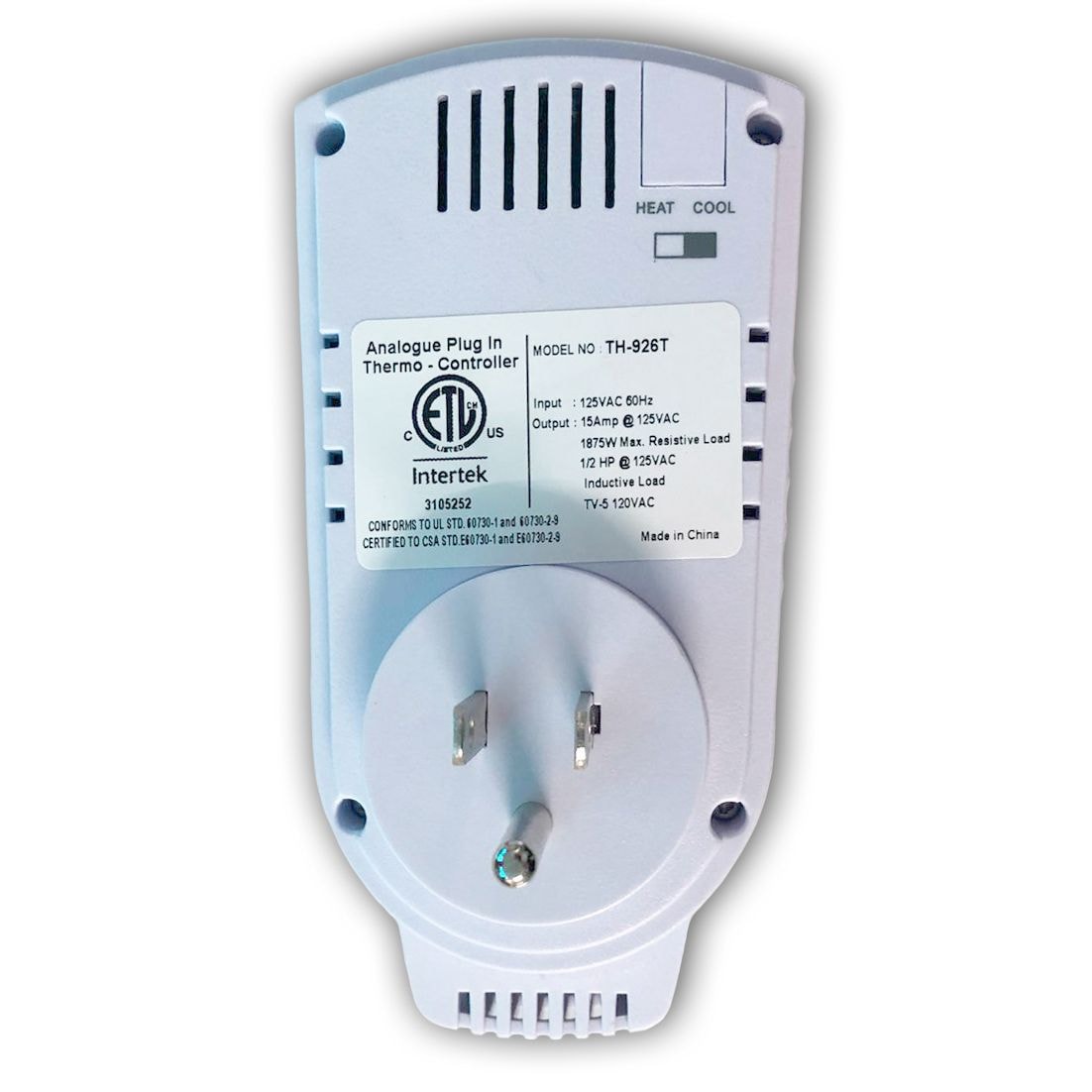Amaze Heizgeräte-Steckerthermostat für tragbare Raumheizungen & AC, weiß