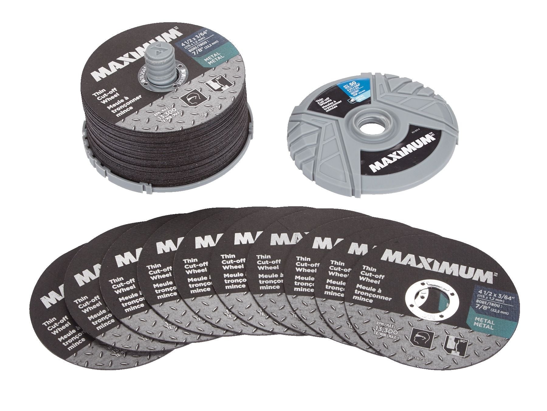 MAXIMUM 4-1/2-in x 3/64-in Aluminiumoxid dünnes, vom Rad abgeschnittenes Rad für Metall, 50-pk