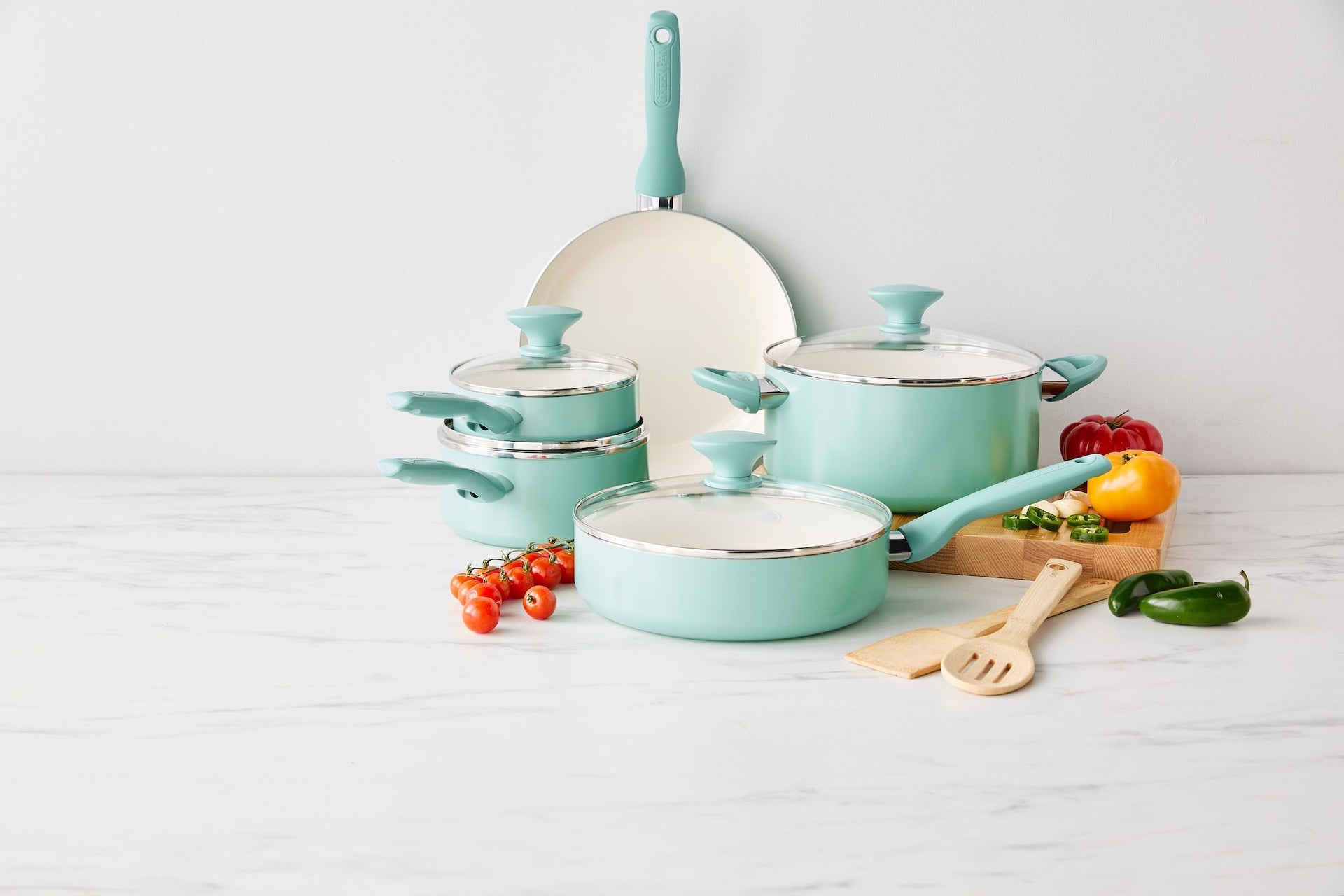 GreenPan rio keramisches Kochgeschirr, Geschirrspüler und Ofensafe, 11-pc