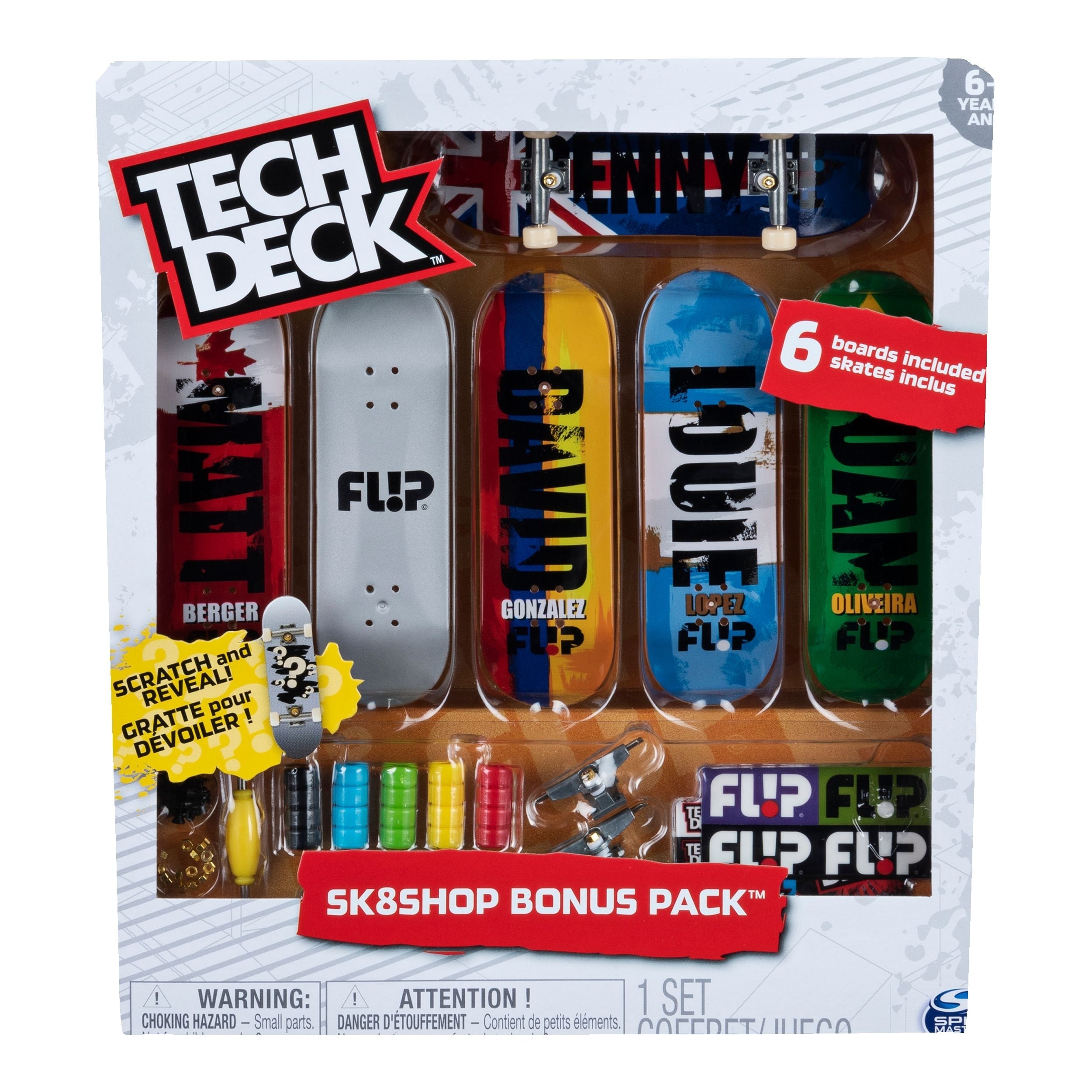 Tech Deck Sk8shop finberboard bonuspack, alter 6+, 6-pk