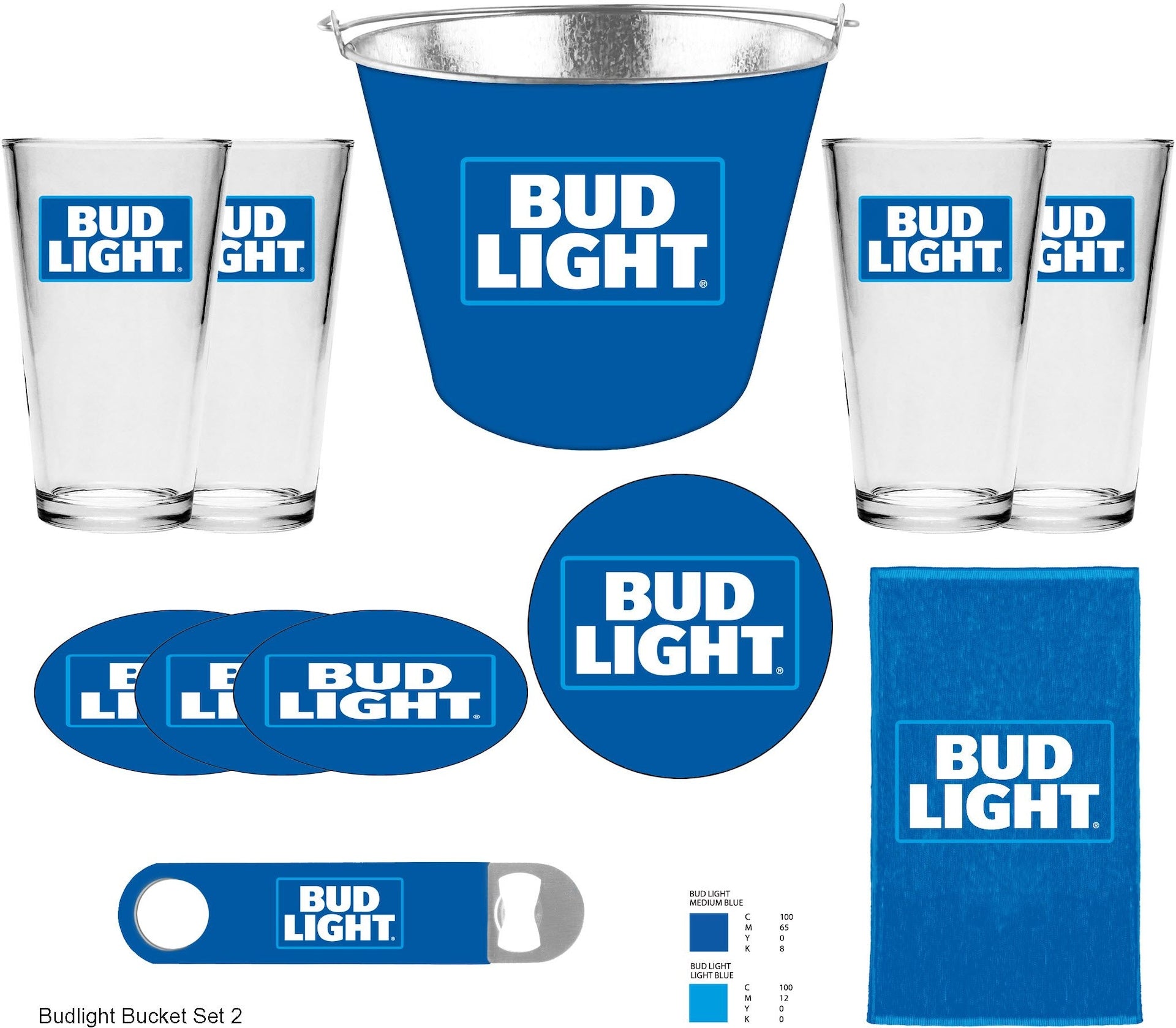 Budweiser Bucket-Geschenkset, 11-pc