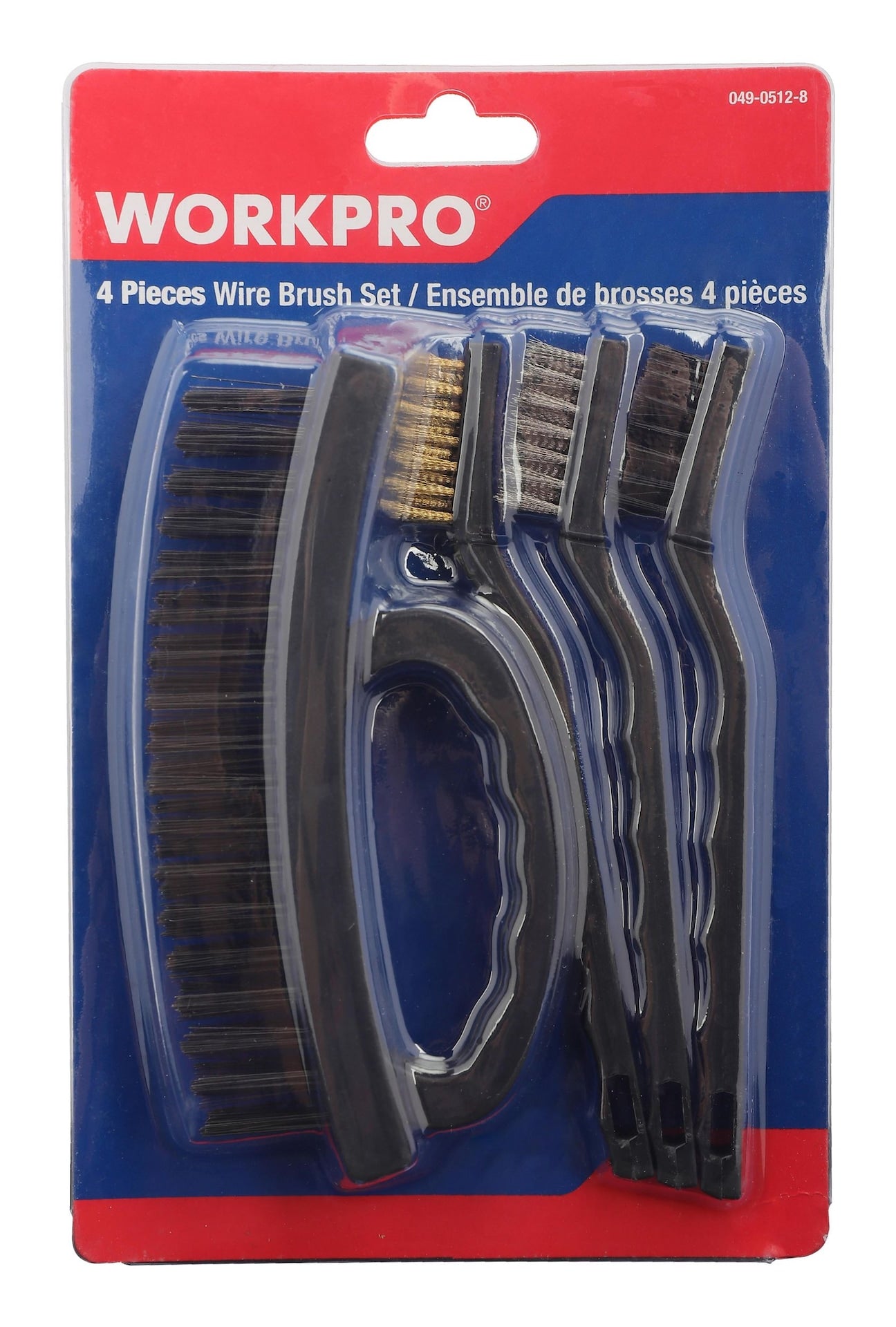 Workpro Kohlenstoffstahldraht-Reinigungsbürste, entfernt Farbe, Rost und Schmutz aus Metall, 4-pc