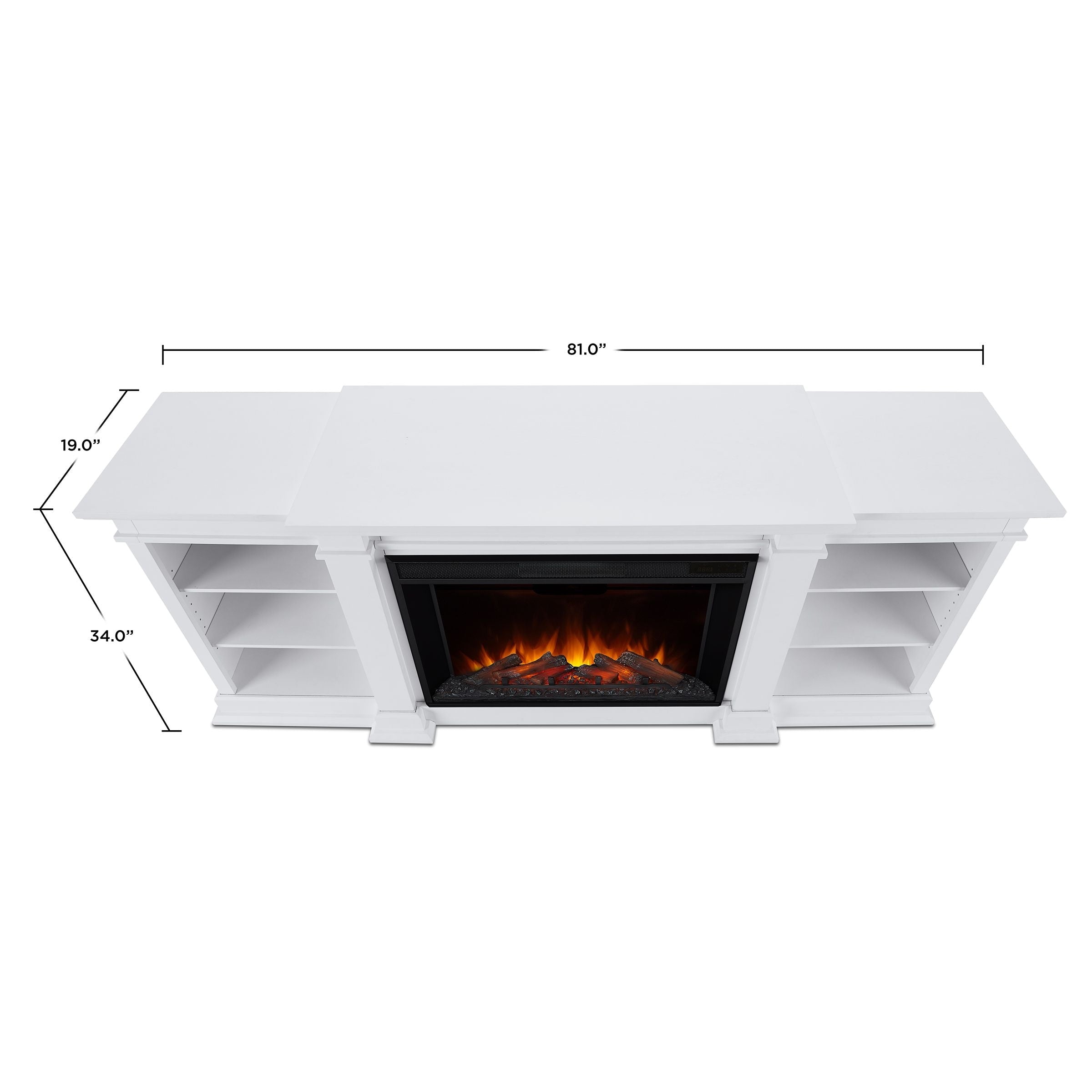 Real Flame eliot grand entertainment vividflame media indoor electric kamin TV stand, 1500W, beinhaltet fernbedienung & firebox, weiß