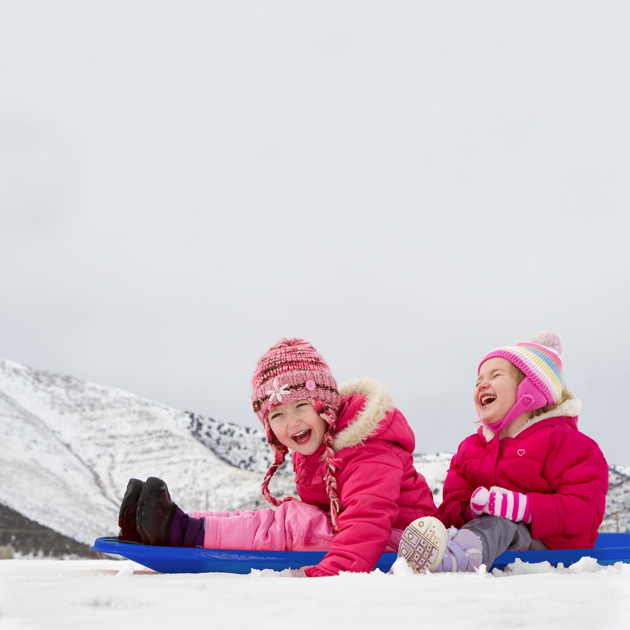 Manitou Kinder große 3-Personen leichtes Plastik Winter Schneeschlitten / Rodel