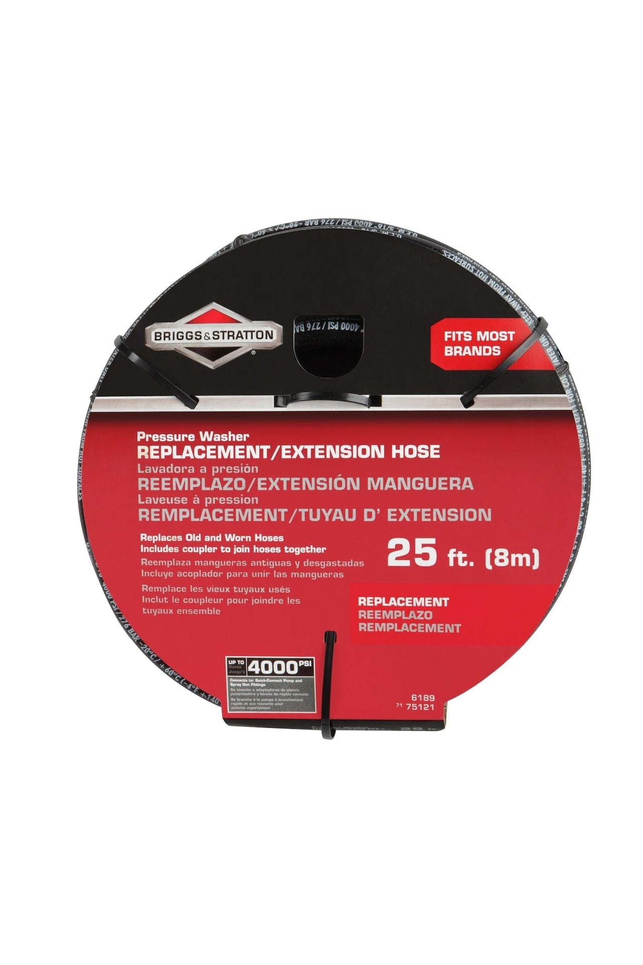 Briggs & Stratton Ersatz- / Verlängerungsschlauch, kompatibel mit 4000 PSI Gasdruckwäscher, 25-ft