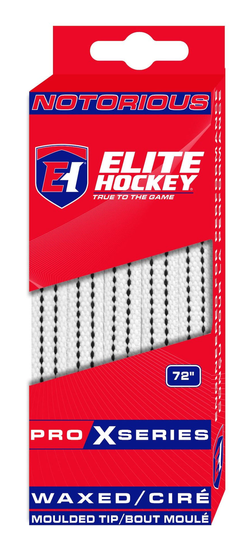 Elite Hockey berüchtigt pro x Skate Schnürsenkel, gewachst, weiß, verschiedene Größen