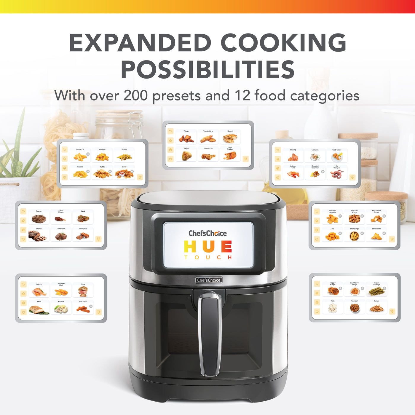 Chef'sChoice Luftfritteuse mit TFT Touchscreen Display, 7-qt