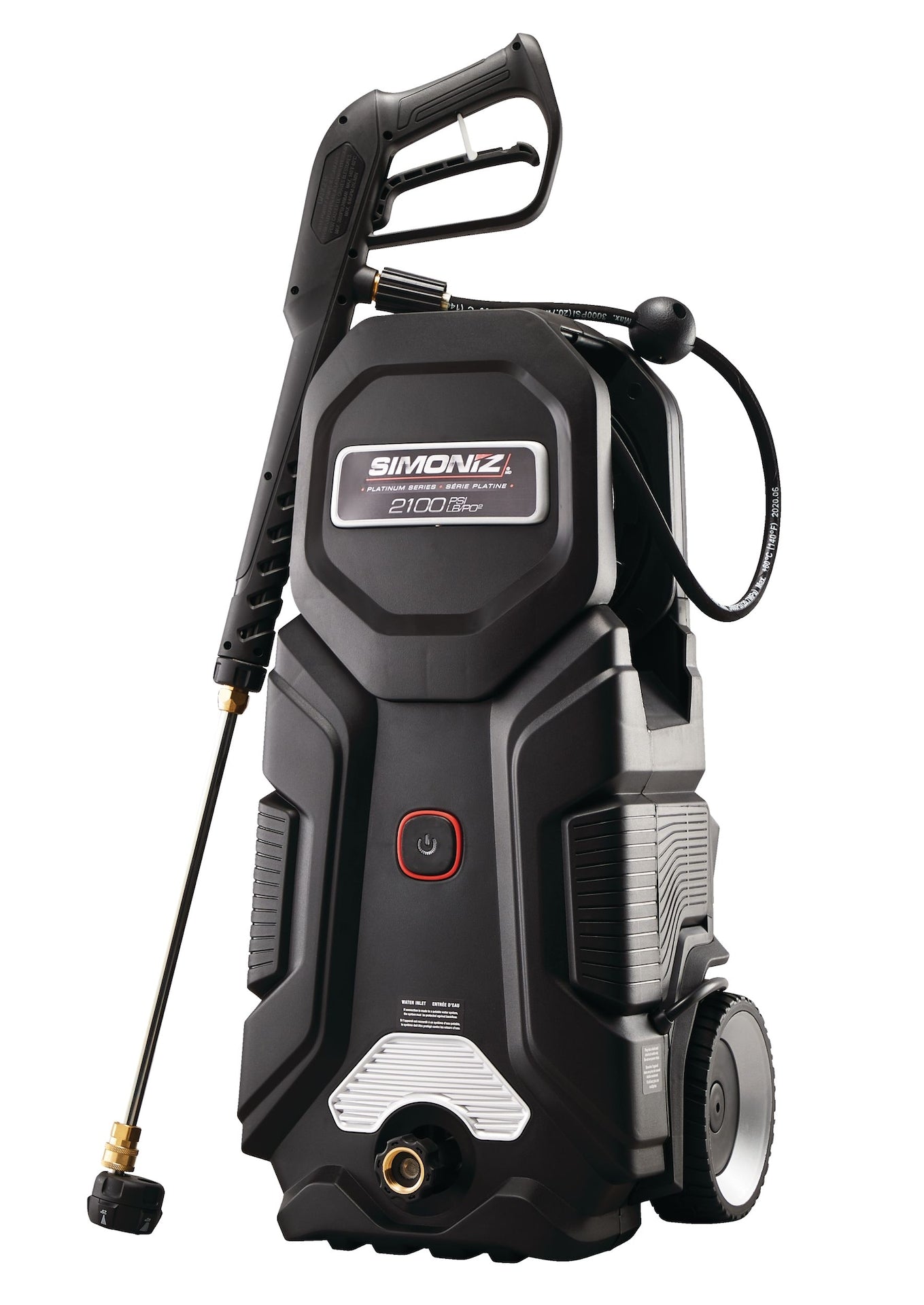 Simoniz Platin 2100 PSI 1,5 GPM geschnürtes Kaltwasser Rad gebürstete elektrische Druckwaschmaschine mit Schaumstrahler