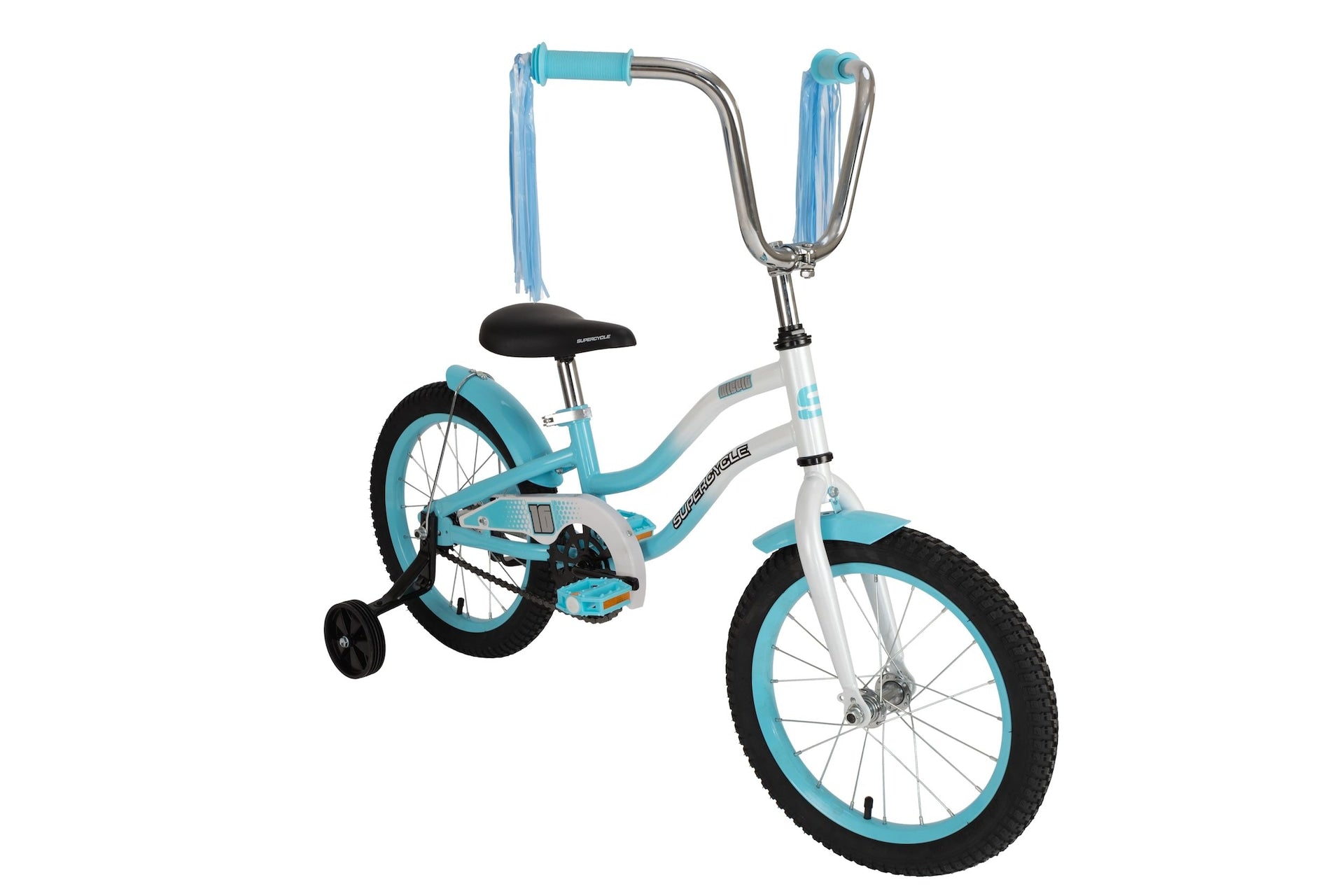 Supercycle Misfit Kinderfahrrad mit Trainingsrädern, 16-in, blau