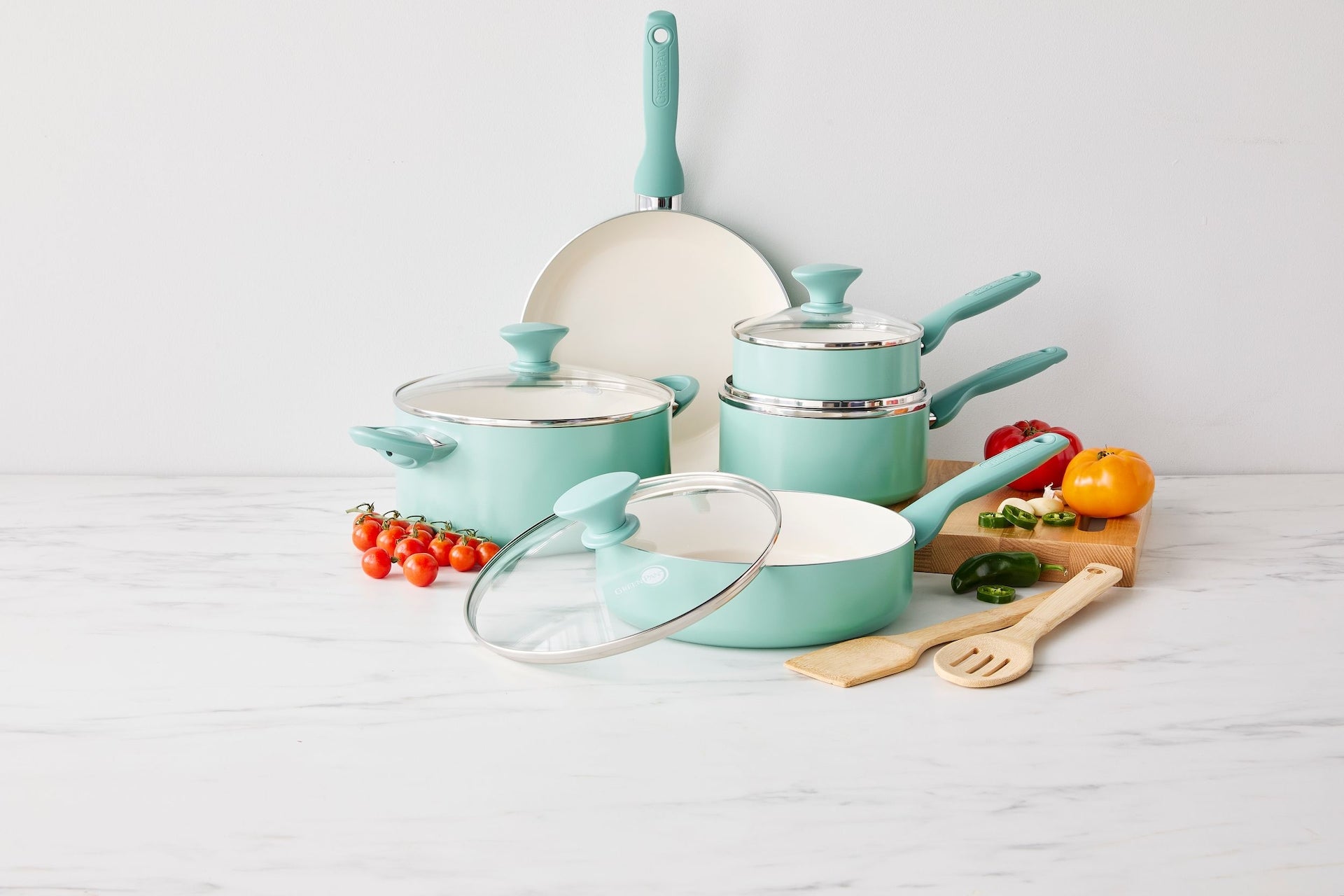 GreenPan rio keramisches Kochgeschirr, Geschirrspüler und Ofensafe, 11-pc