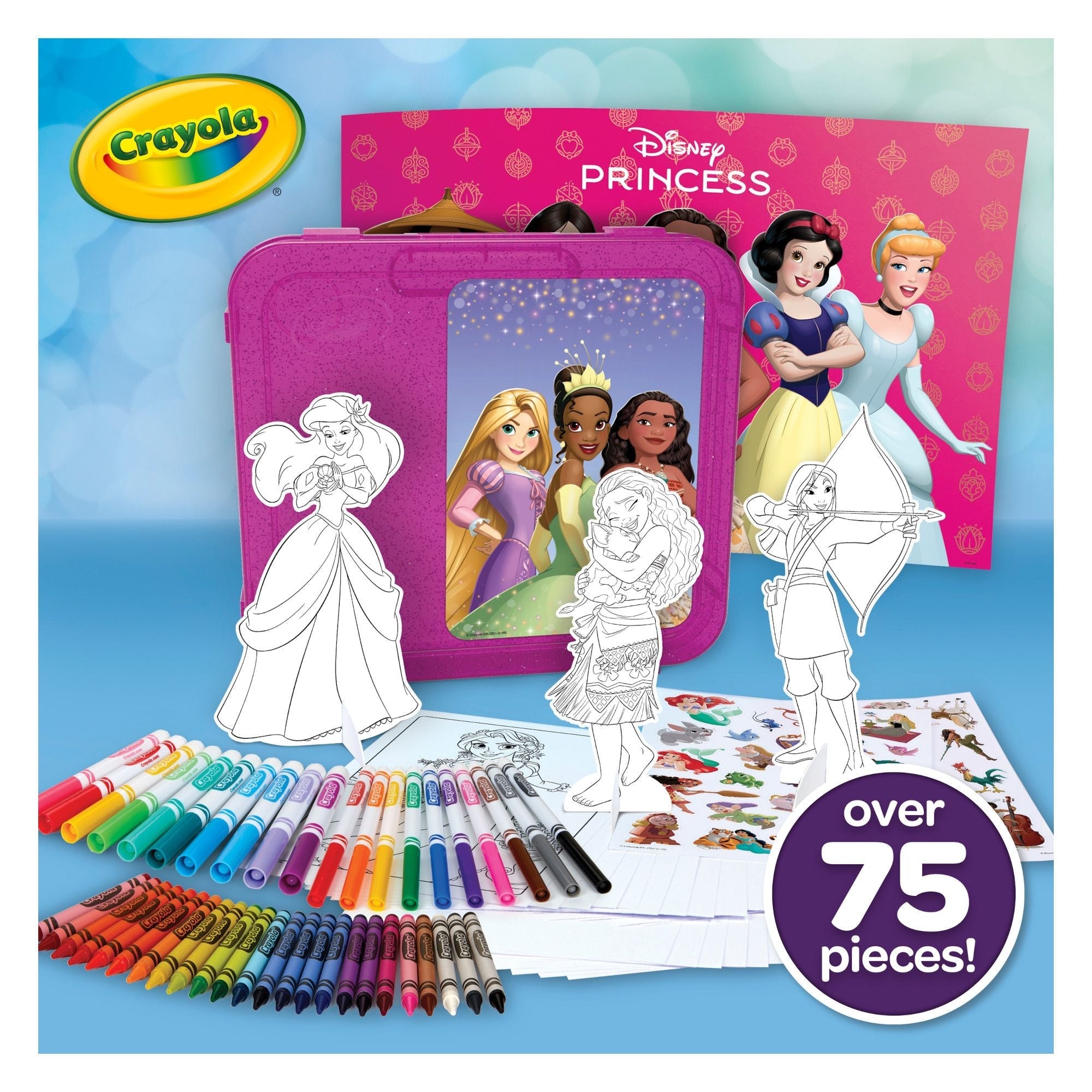 Crayola Disney Prinzessin Kunst Fall, Kunst & Handwerk Kit für Kinder, 79-pc, Alter 5+