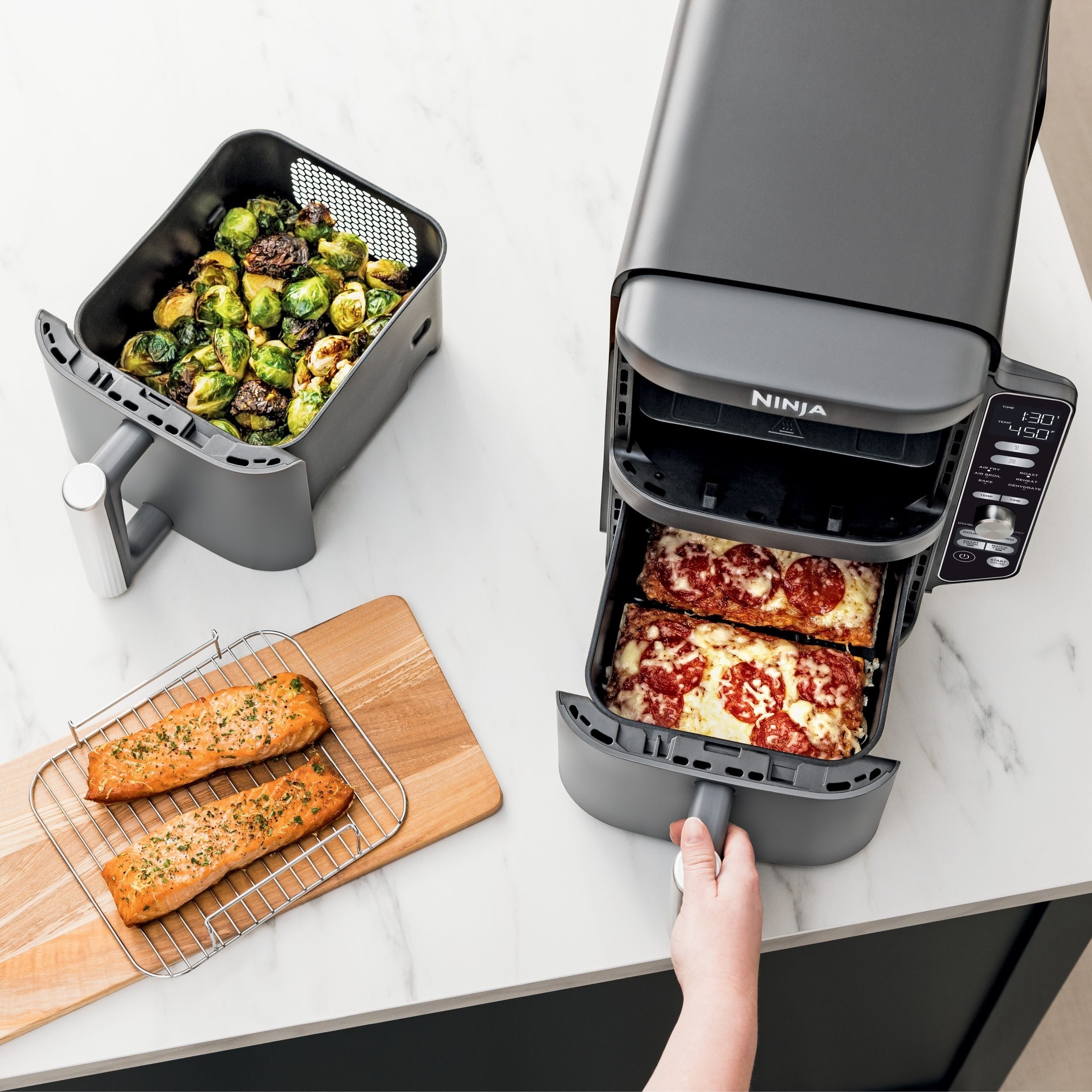 Ninja Doublestack XL Multi-Rack-Luftfritteuse mit 2 Körben & 6 Funktionen, 10-qt