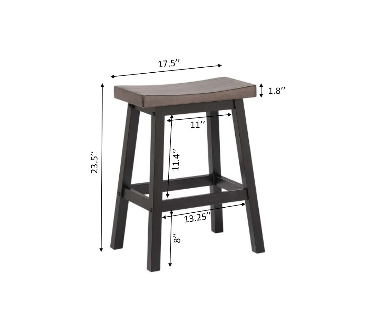 Brassex Arnoldeiche/dunkelgraue Theke/Barhocker mit Rückenlehne, 2-pc