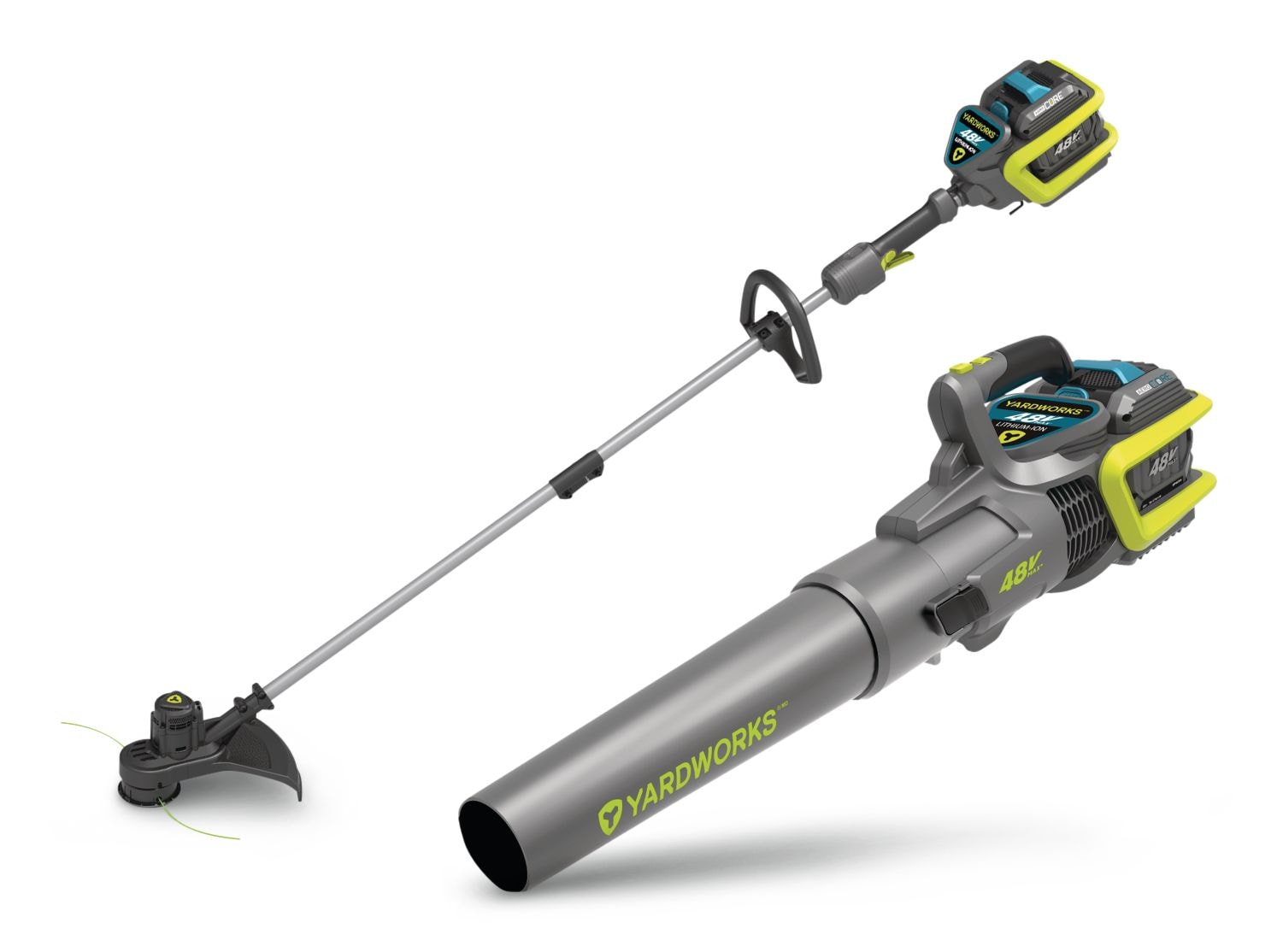 Yardworks 48 V schnurloses Blattgebläse & Trimmer Combo, 2 Ah Batterie enthalten