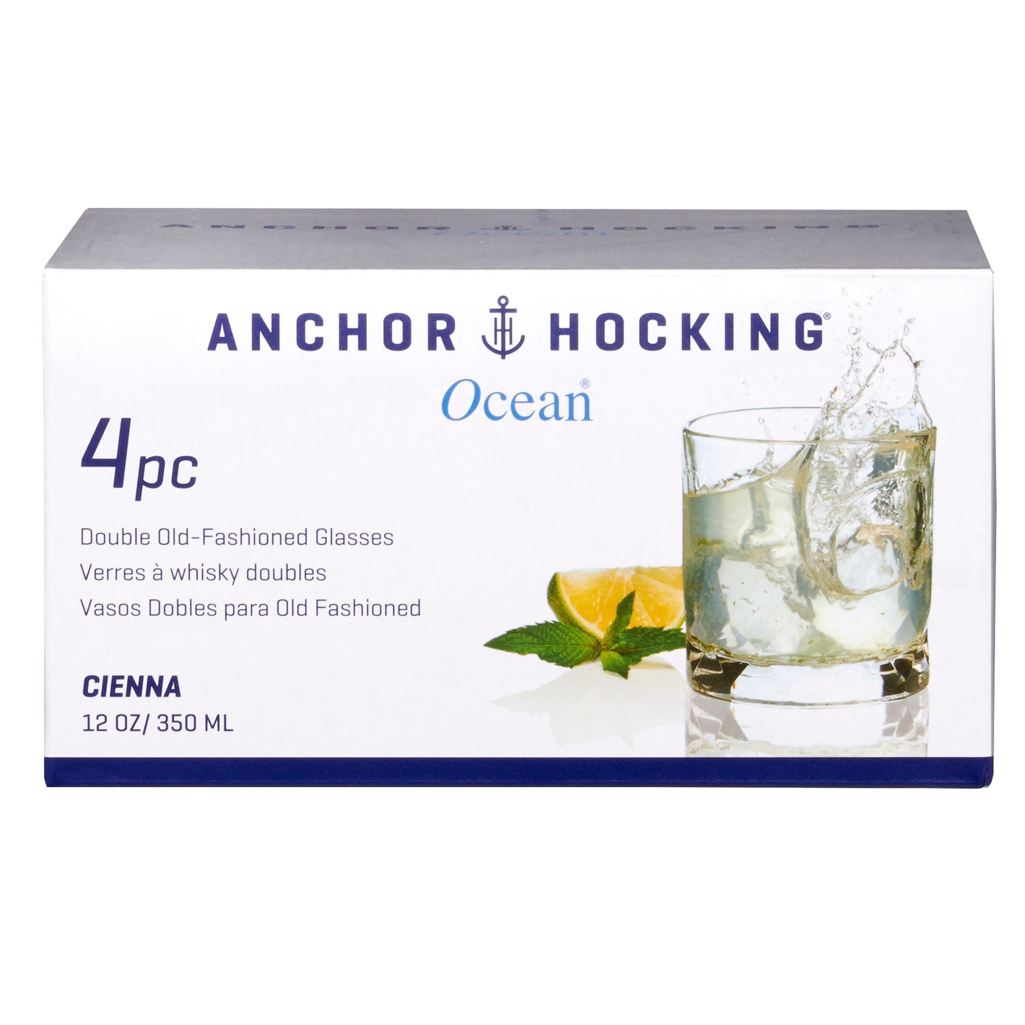 Anchor Hocking Ocean cienna rocks Gläserset, 12-oz, 4-pk