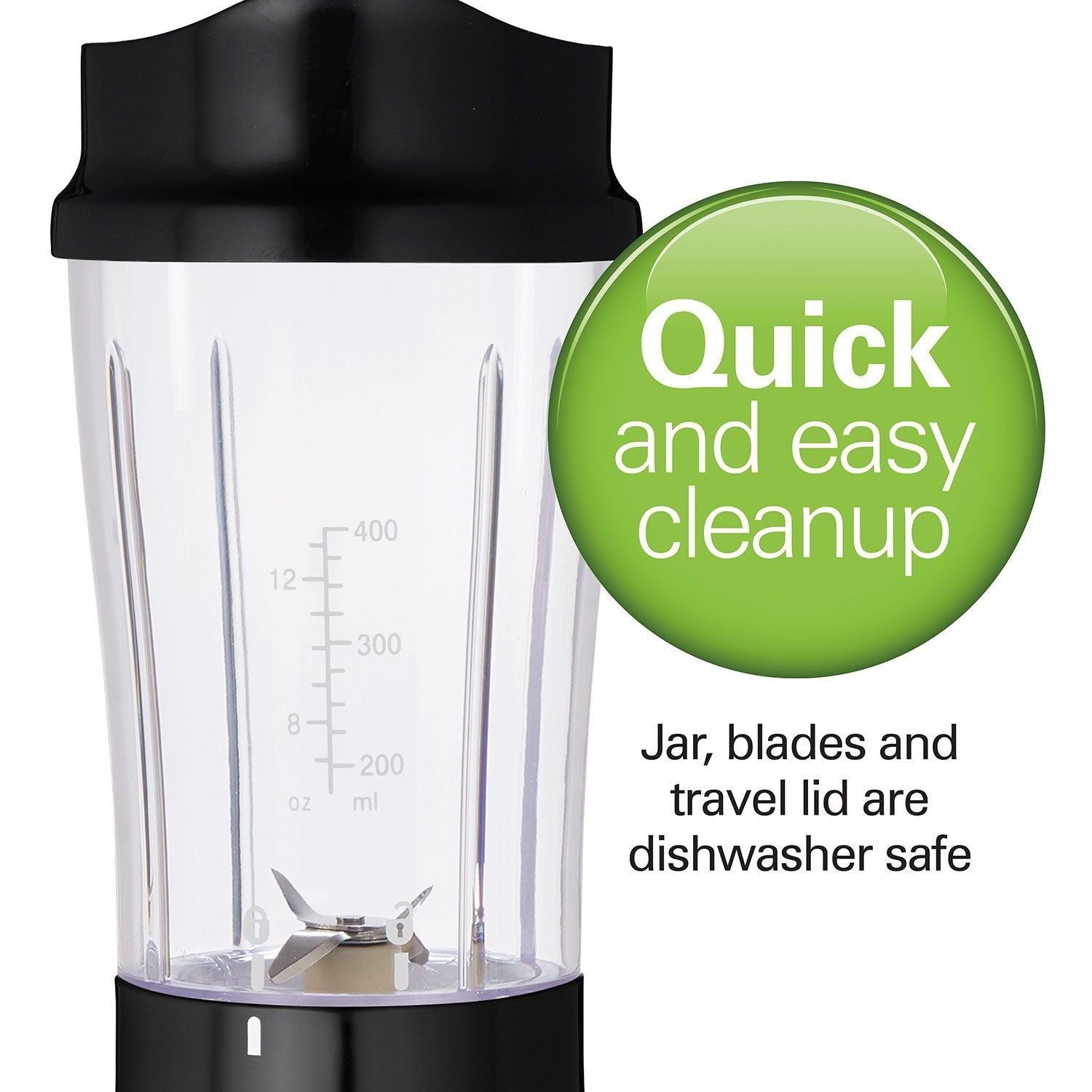 Hamilton Beach persönliche Kreationen Single-Serve-Mixer mit Reiseglas, schwarz, 414mL