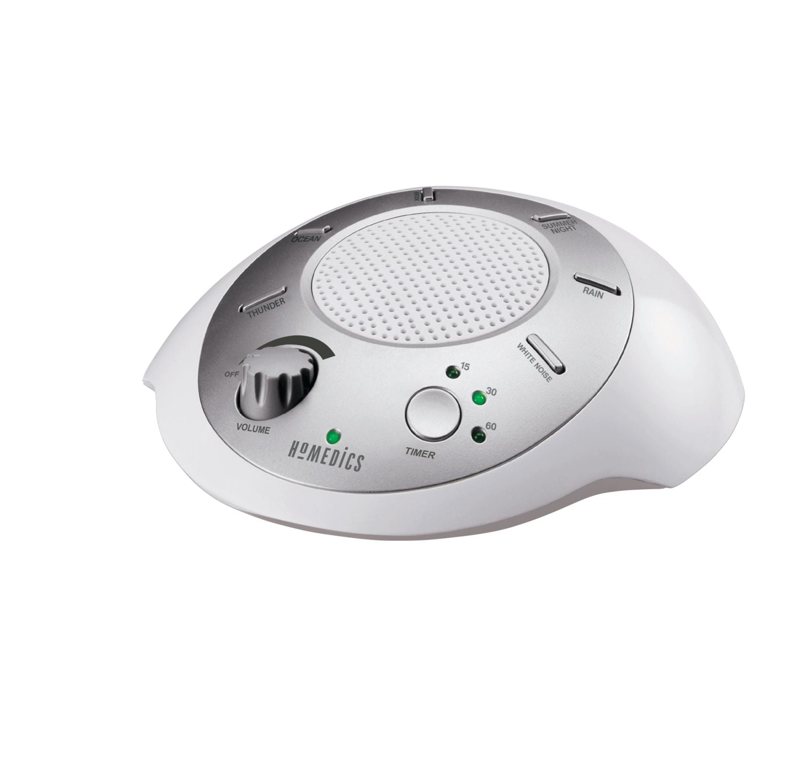HoMedics soundspa batteriebetriebene tragbare Schlafsoundmaschine mit weißem Rauschen mit Auto-Off-Timer, weiß