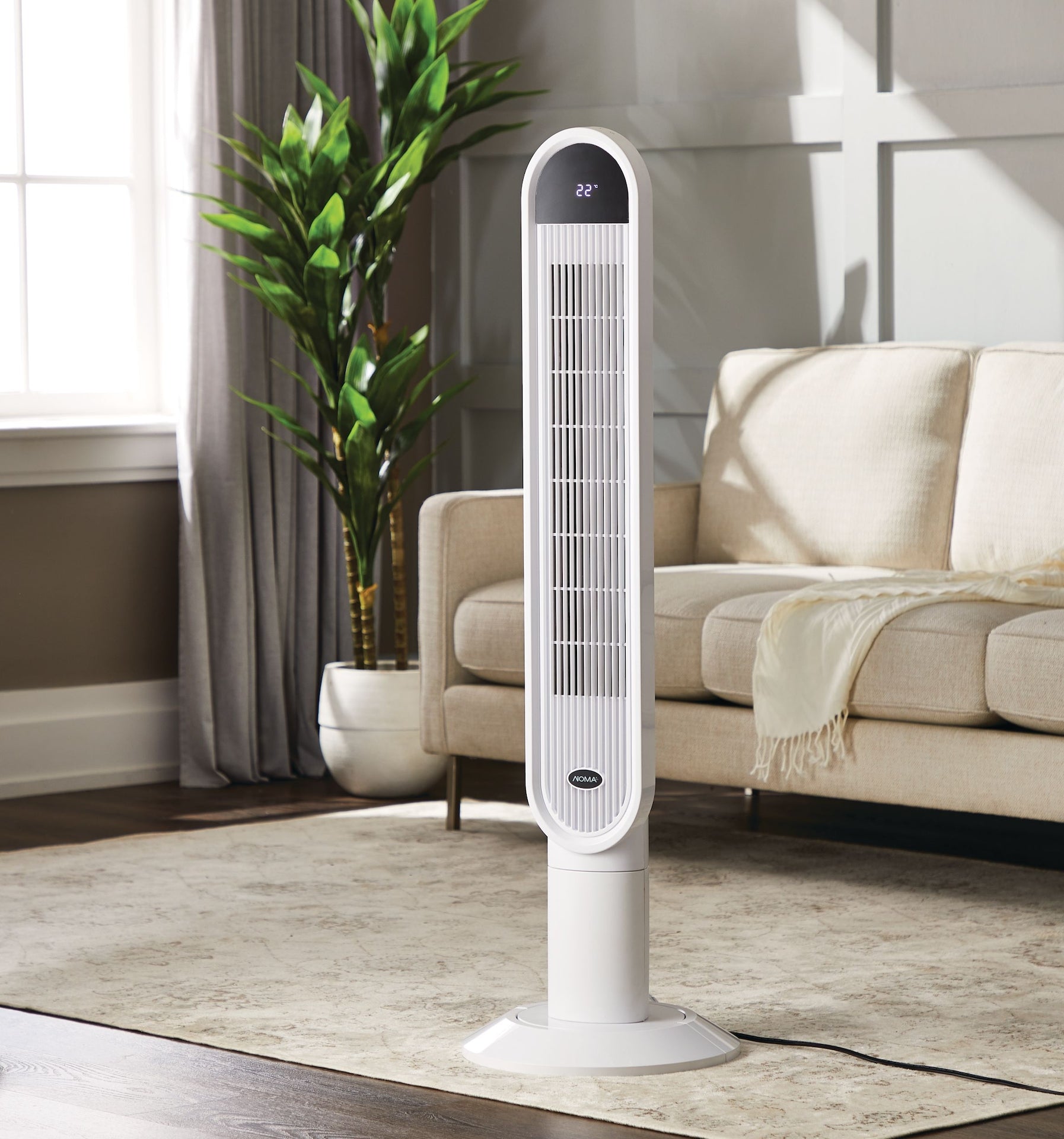 NOMA Schwingturmventilator, Fernbedienung, 3-Gang, weiß, 45-in