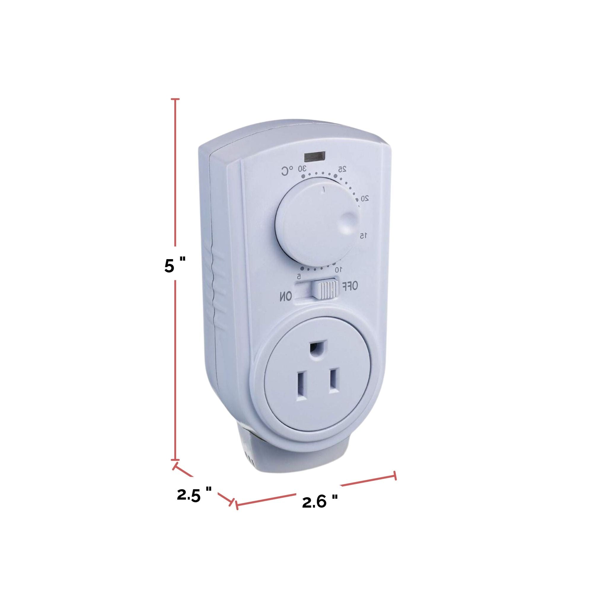 Amaze Heizgeräte-Steckerthermostat für tragbare Raumheizungen & AC, weiß