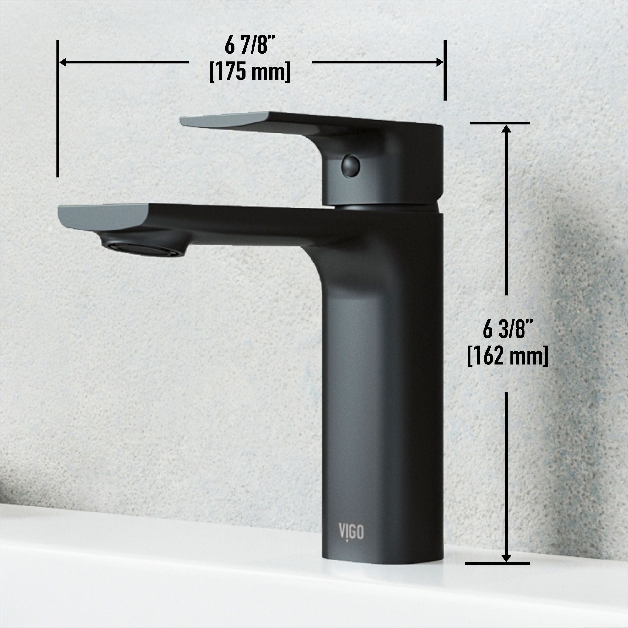 VIGO Davidson single handle single hole badezimmerspülenhahn, watersense zertifiziert, mattschwarz