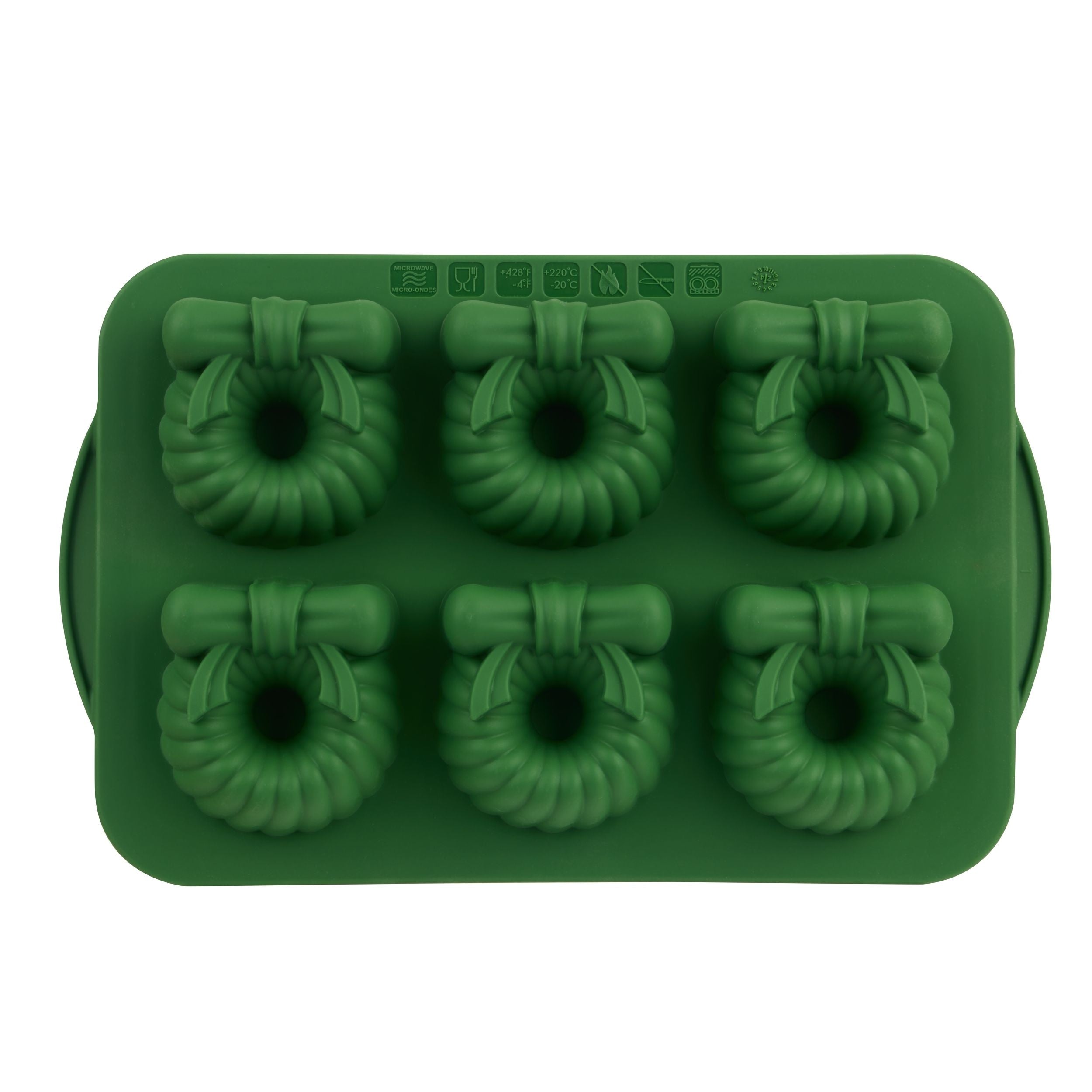 Trudeau Grünstahl/Silikon-Kranzkuchenschale, 6-pk