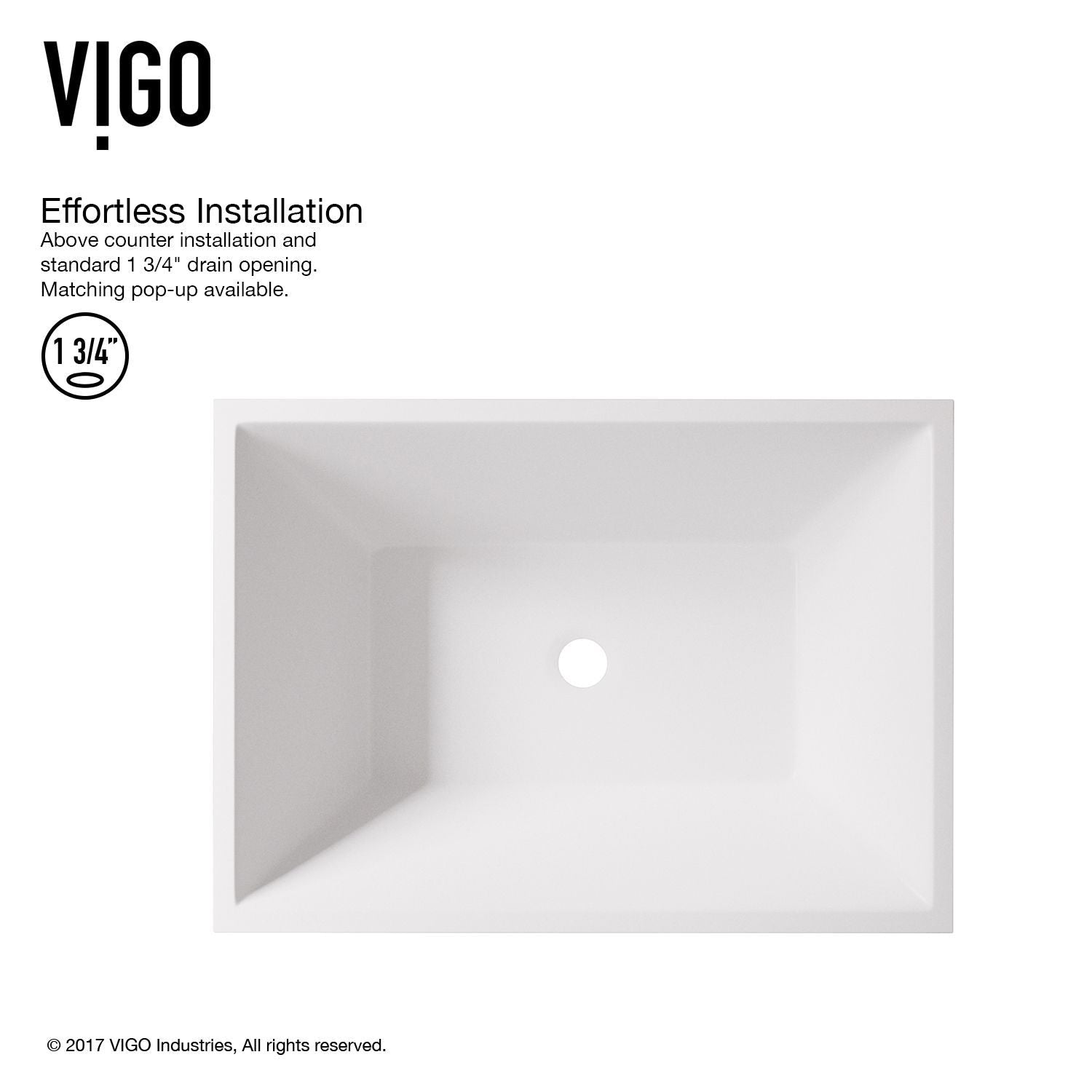 VIGO Vinca matte steingefäß badewanne mit tiefer schüssel, weiß