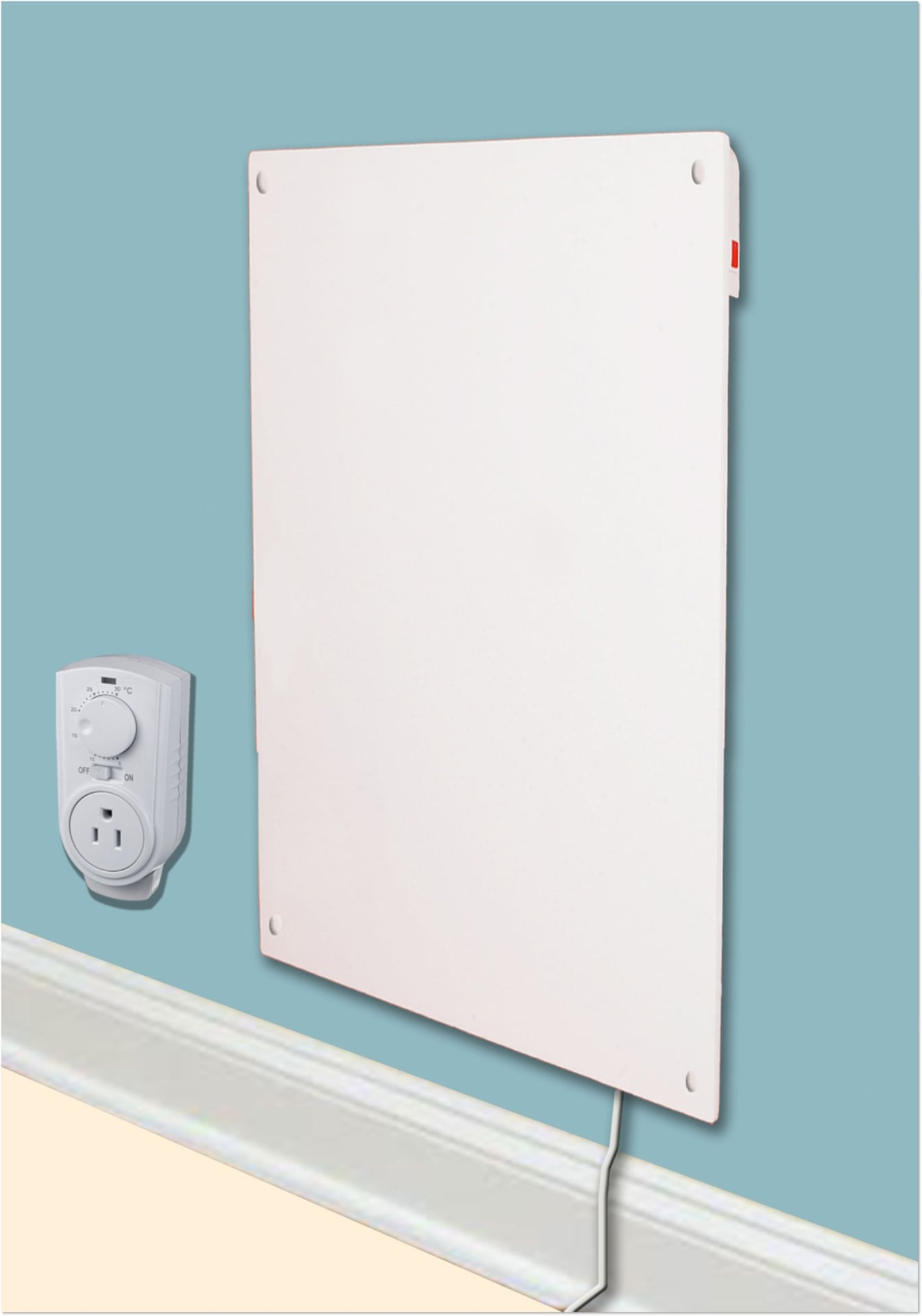 Amaze elektrische Heizung mit Plug-in-Thermostat, 600W, weiß