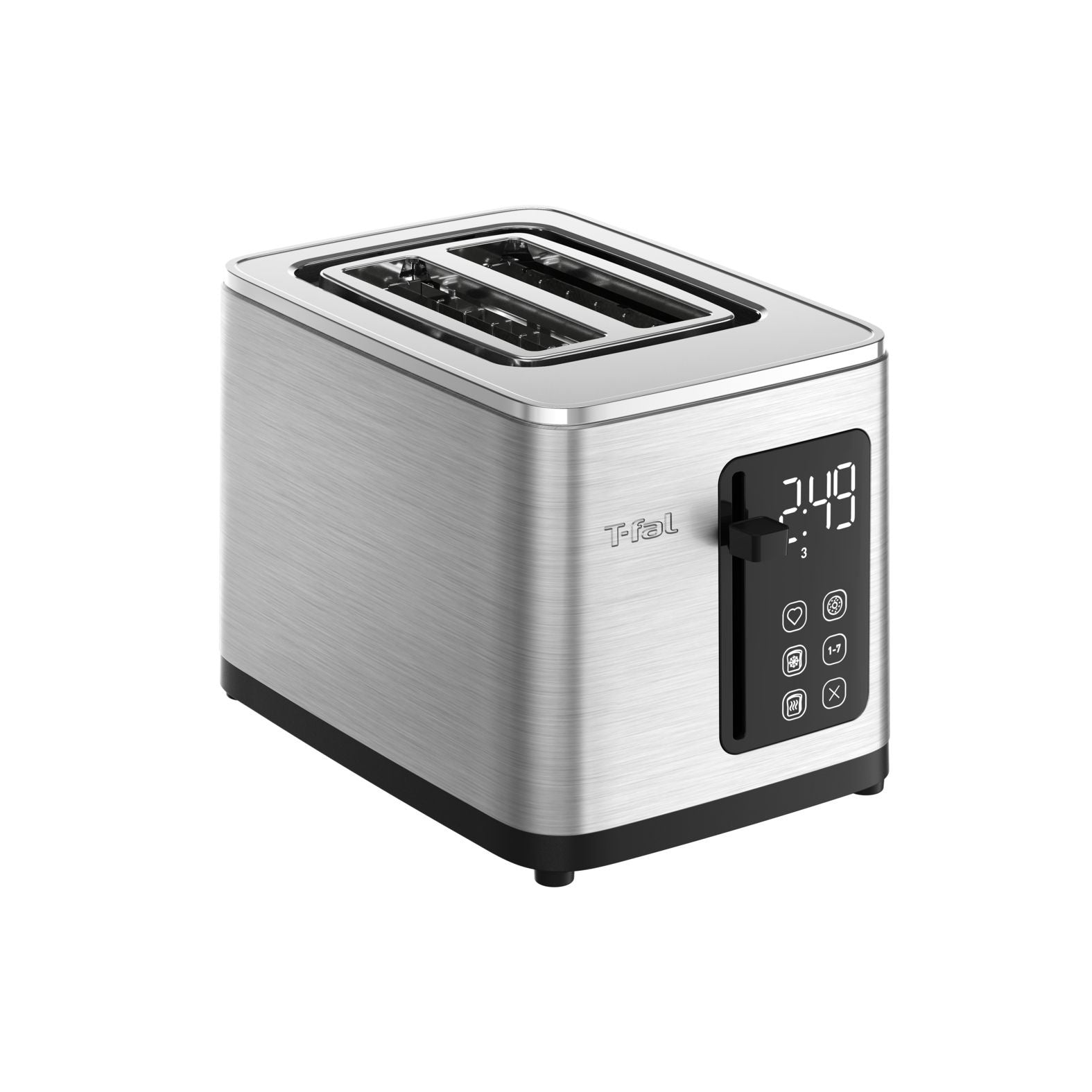 T-fal 2-Scheiben-Digital-Toaster aus Edelstahl, extra breite Schlitze, 7 Bräunungsstufen