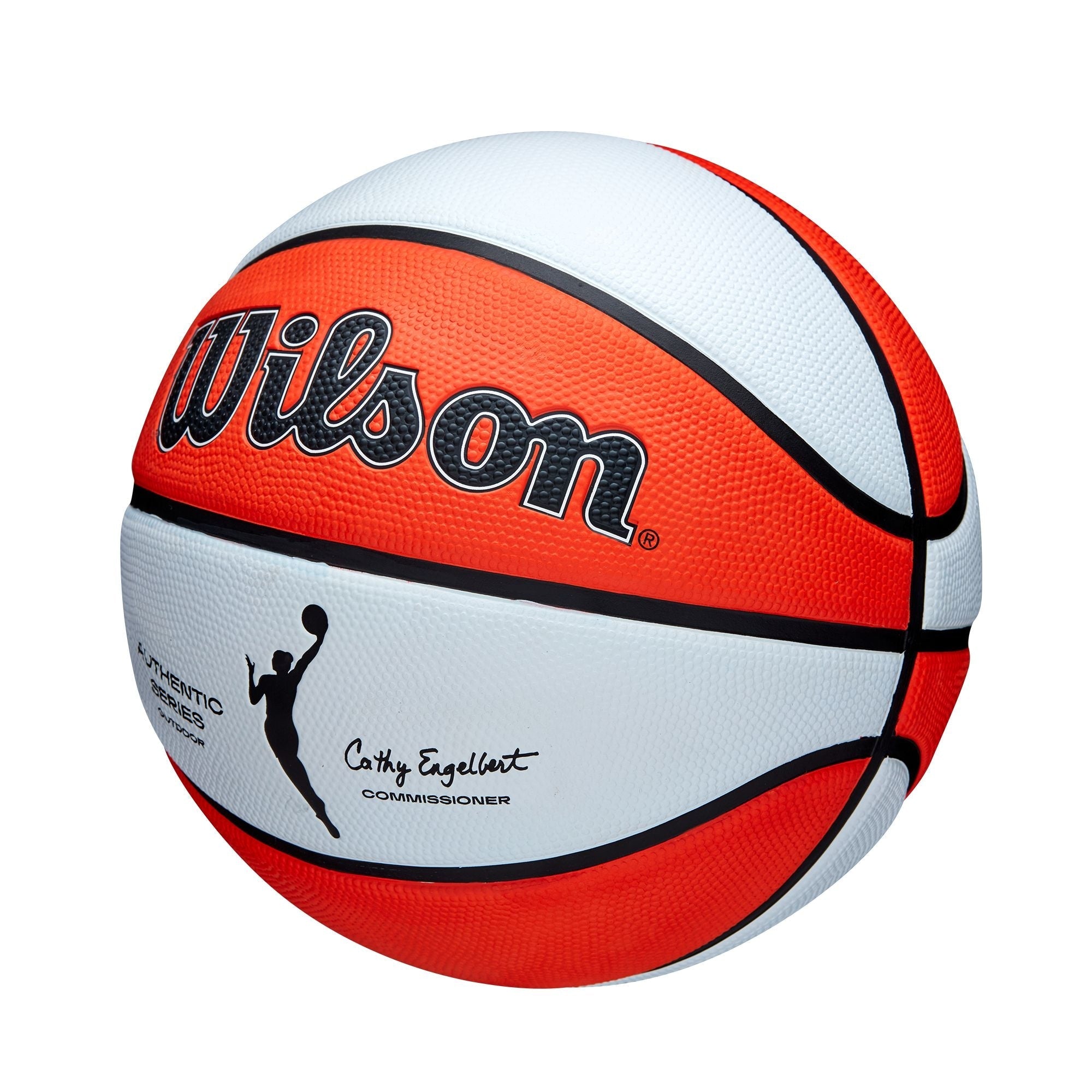 Wilson WNBA authentische Serie Jugendkinder Outdoor-Basketball, Größe 6 (28,5-in), orange/weiß