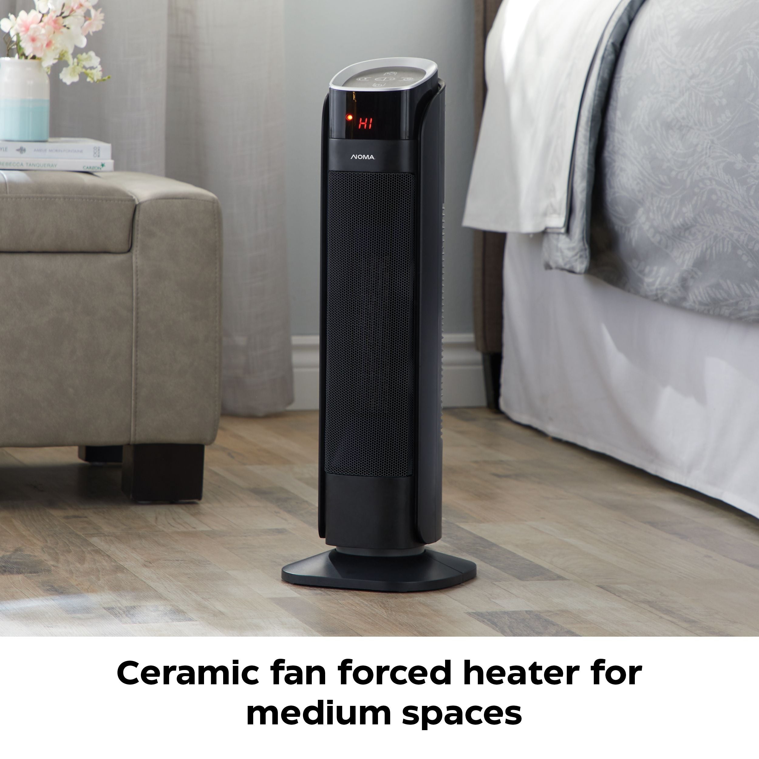 NOMA Schwingturmkeramikheizung mitFernsteuerung & Thermostat, 1500W, schwarz, 24-in